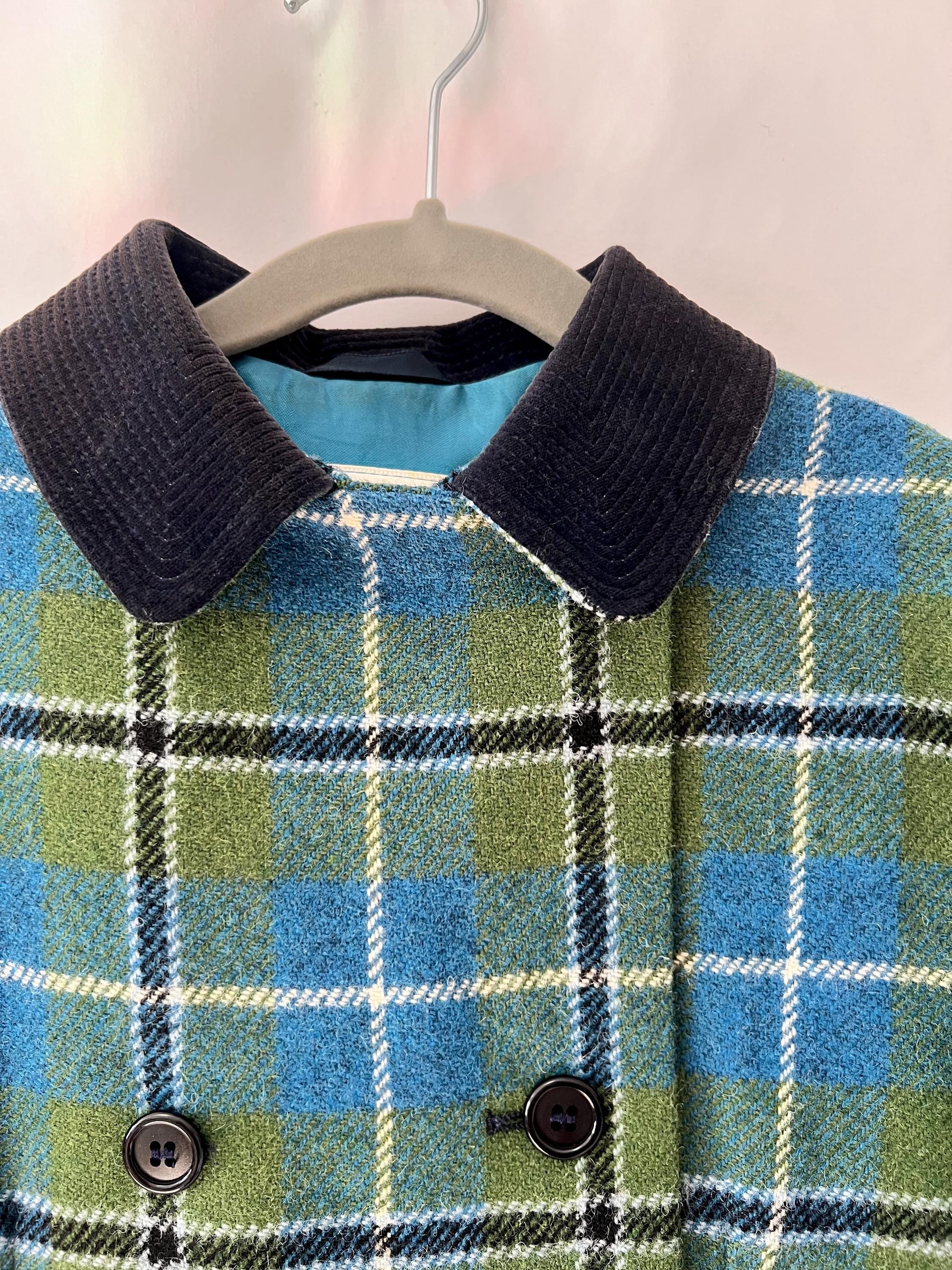 Vintage Plaid Wool Coat: Glenconner Kids Size 6X, Made in England