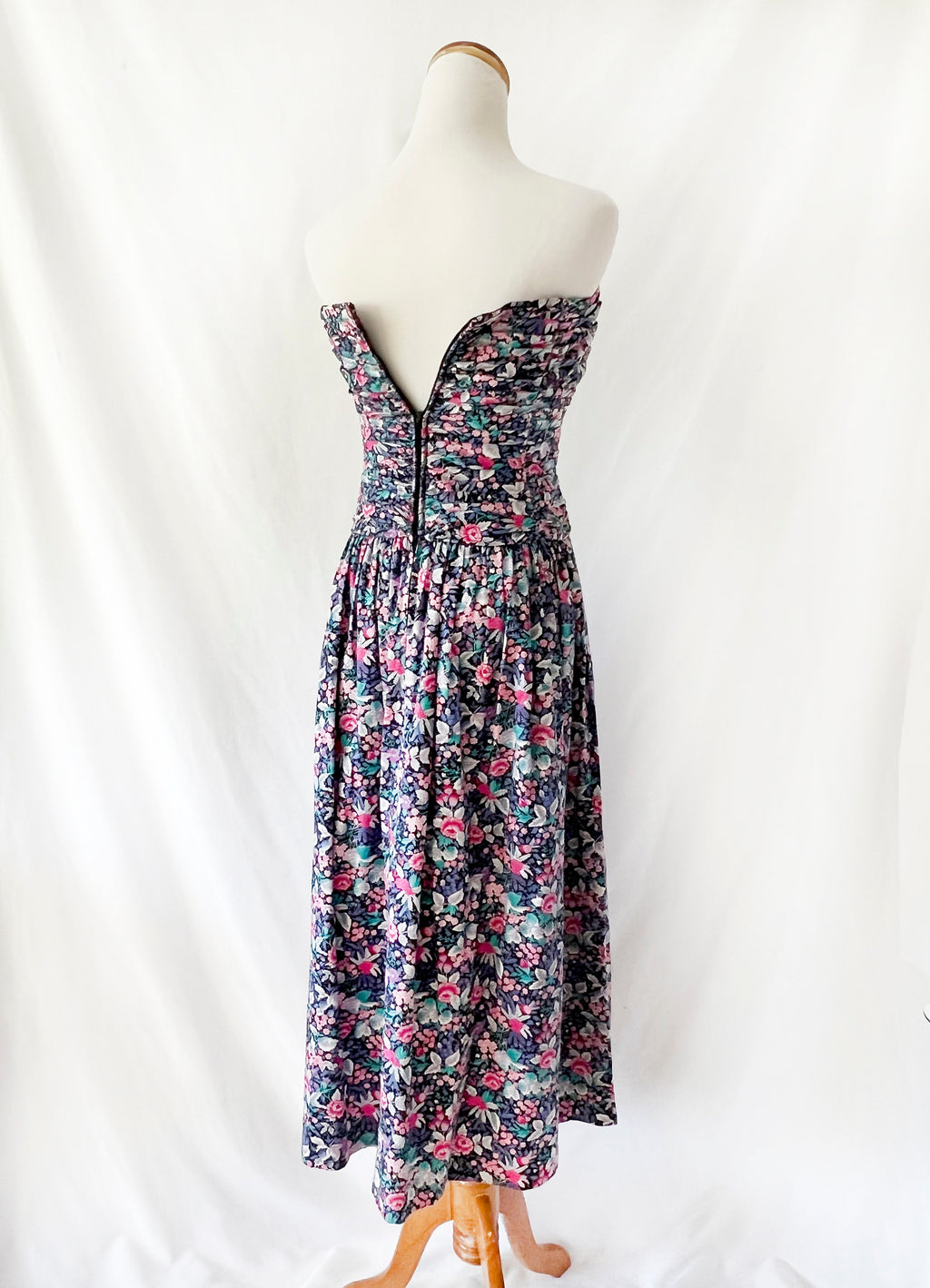 floral strapless summer dress jane schaffhausen for belle france size 6