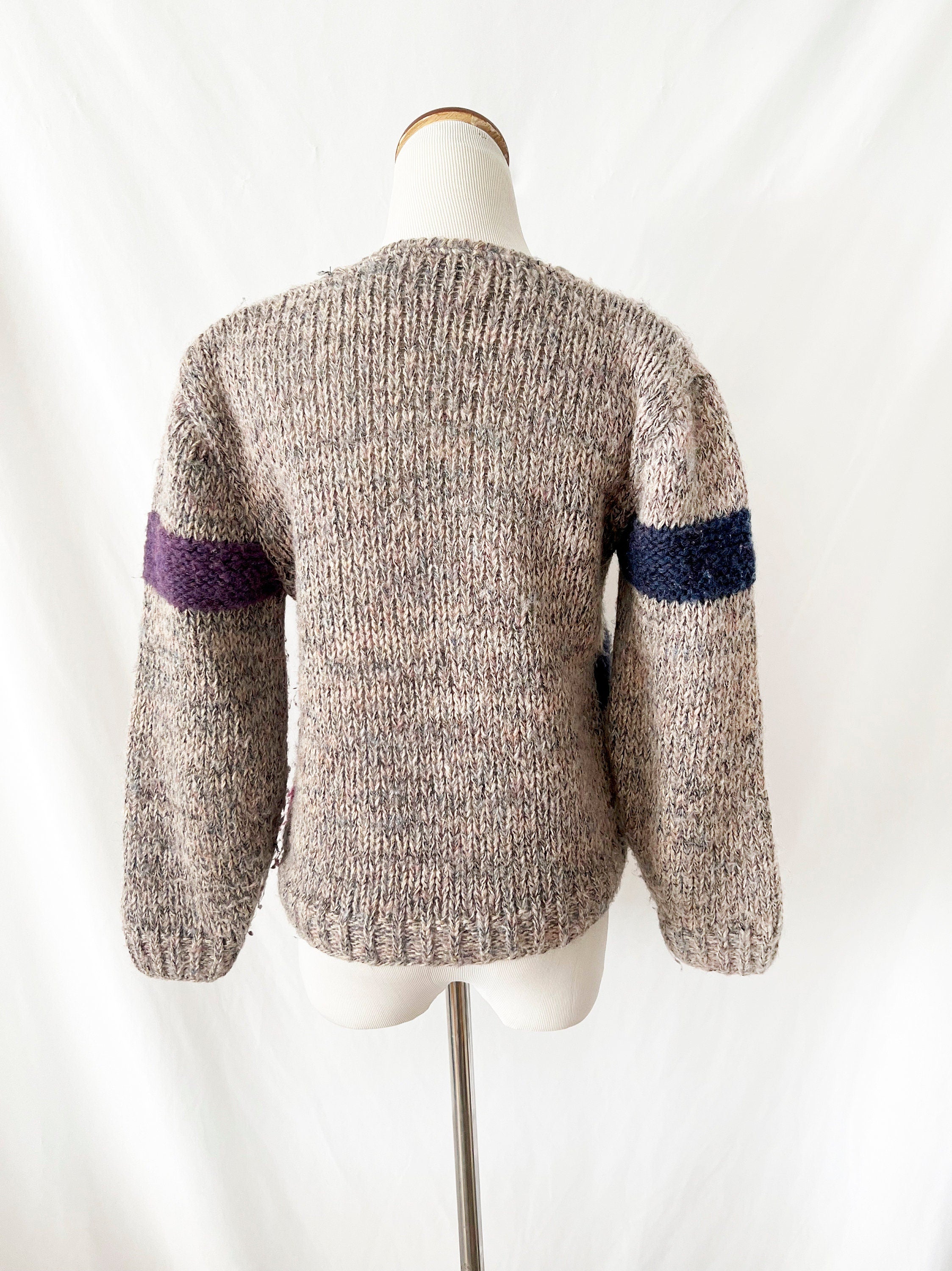 Vintage 80s Zig Zag Knit Sweater: Collage by Hand, Small