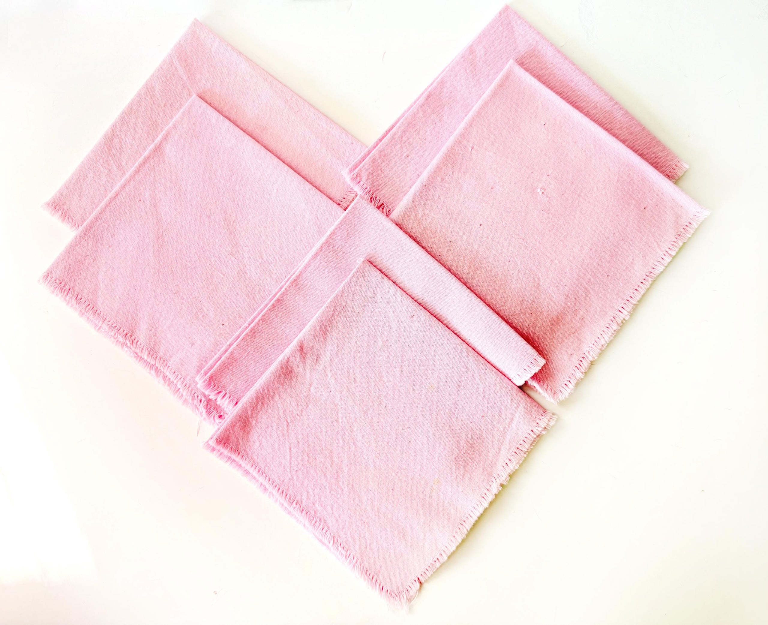 Set of 6 Pink Cotton Napkins