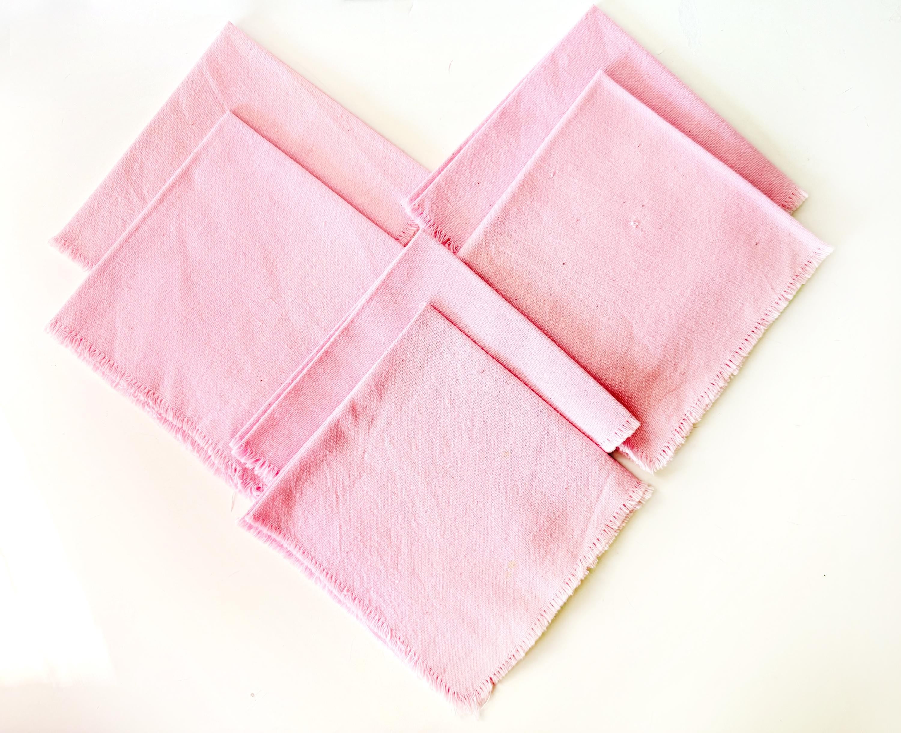 Set of 6 Pink Cotton Napkins
