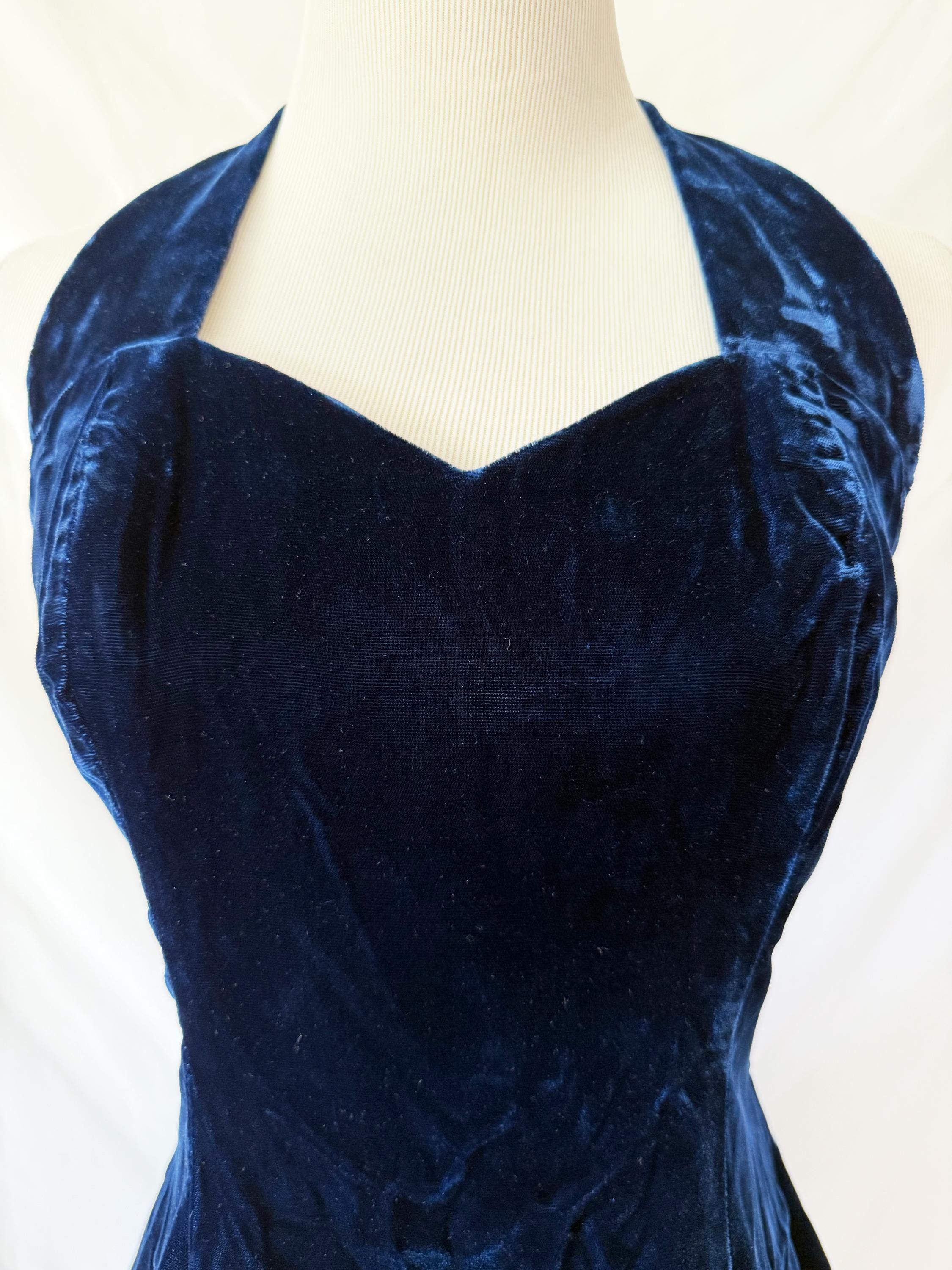 Positively Ellyn | 80s Vintage Crushed Velvet Halter Dress