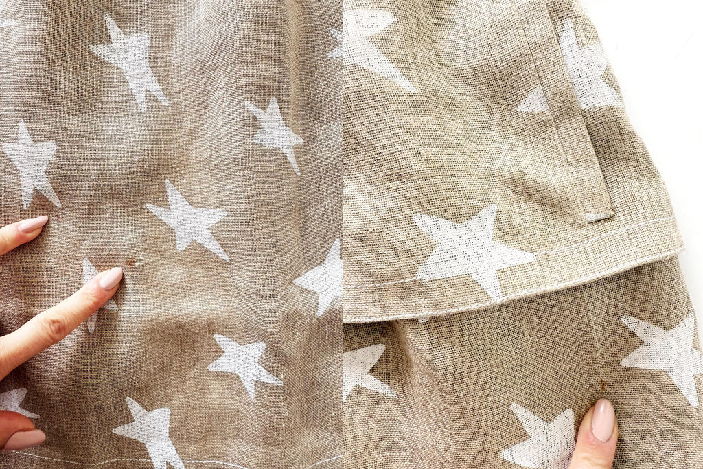 Stars Linen Peplum Skirt Set Small