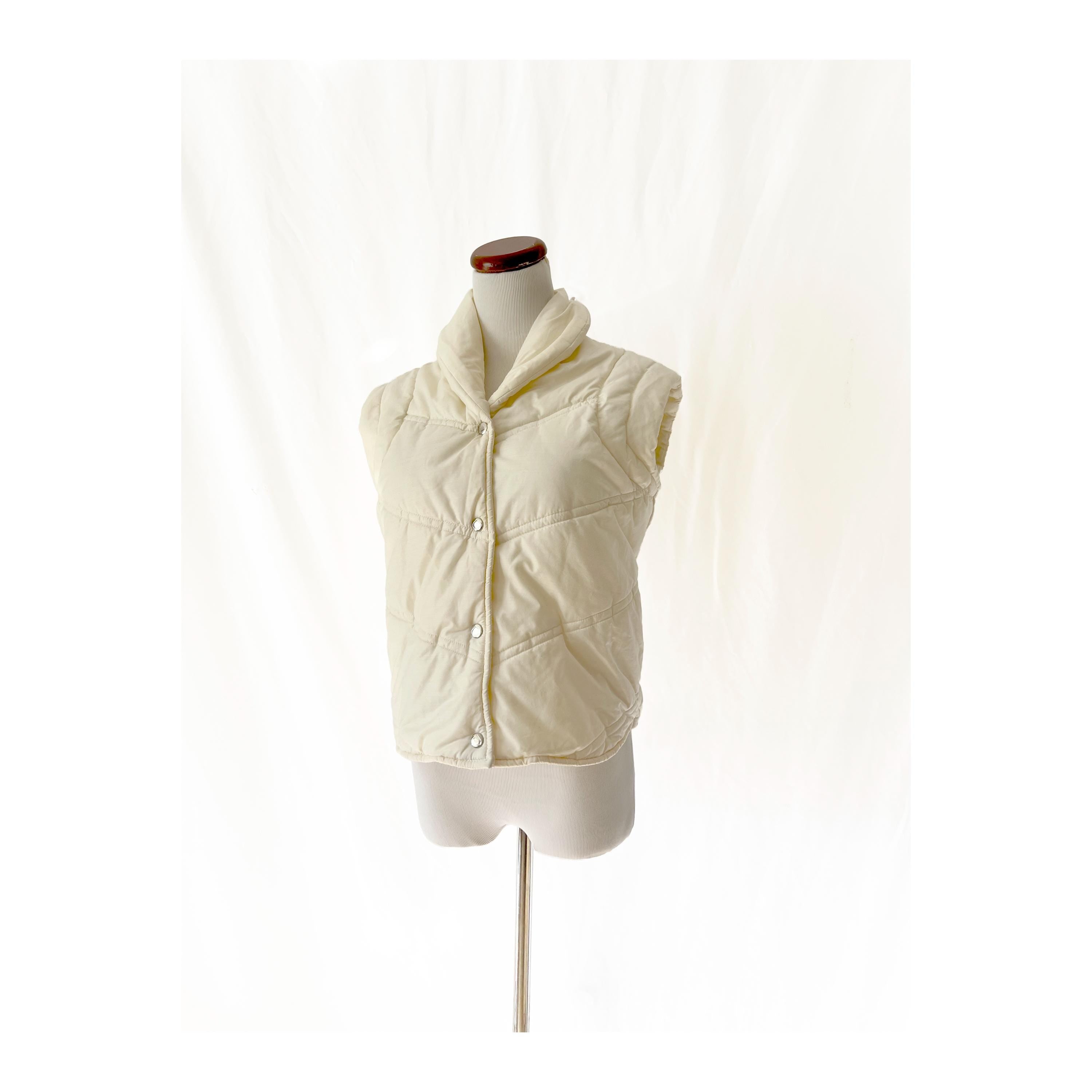 vintage 1980s white puffer vest aspen small medium