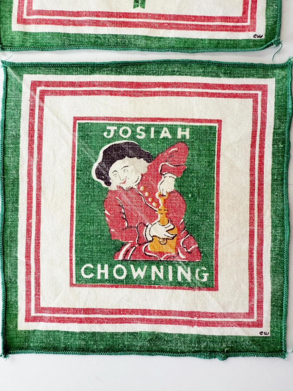 Vintage Christiana Campbell's Tavern Napkins, Williamsburg Virginia Souvenir Cocktail Napkins, Josiah Chowning