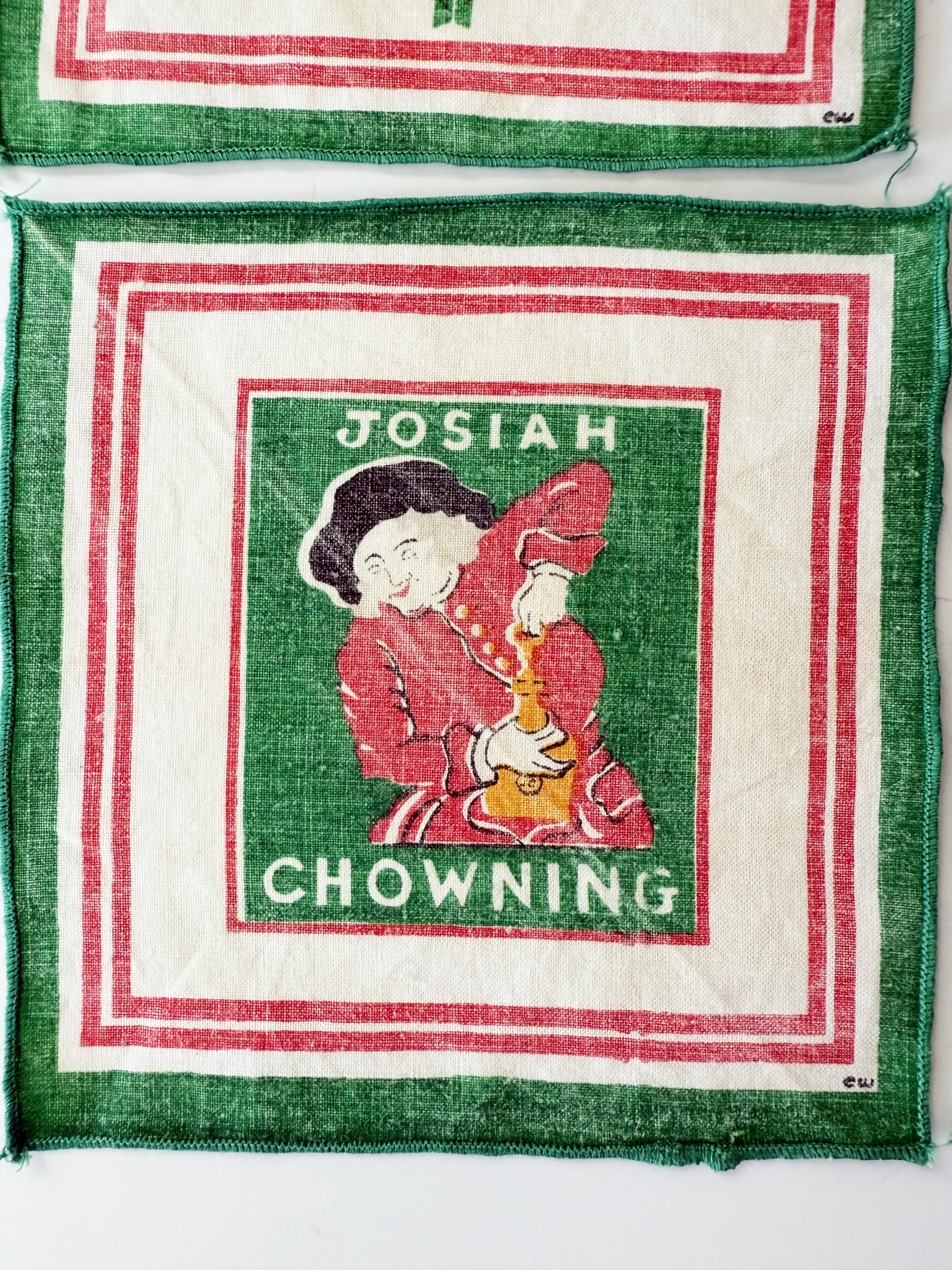 Vintage Christiana Campbell's Tavern Napkins, Williamsburg Virginia Souvenir Cocktail Napkins, Josiah Chowning