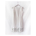 Maggi Stover 1960s White Cotton Sheath Dress with Embroidery XS