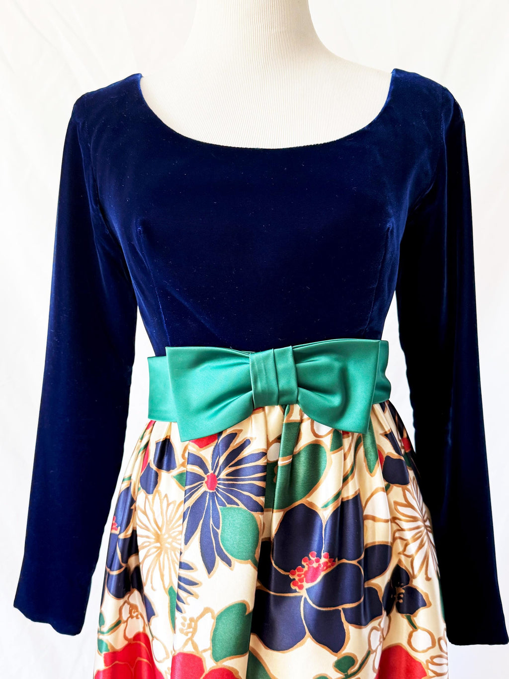 Vntg 1960s Silk Velvet Gown | 60s Floor Length Dress Small