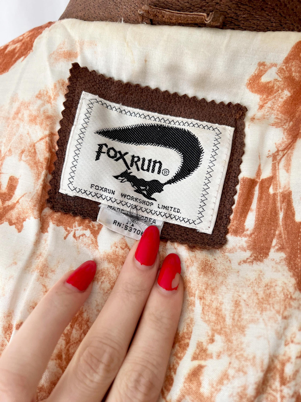 Vintage 1980s fringe leather jacket Foxrun Large