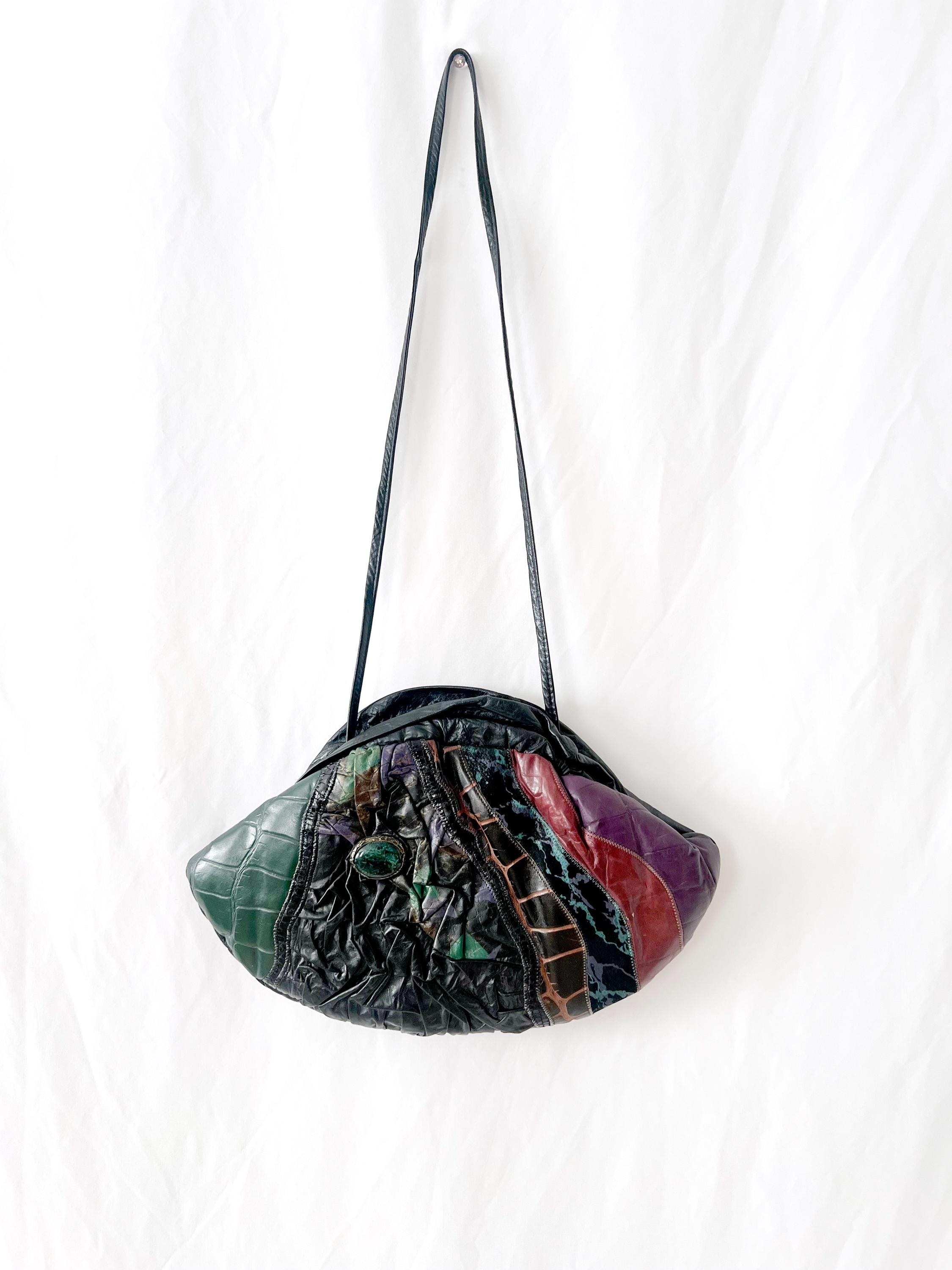 80s leather multicolored purse