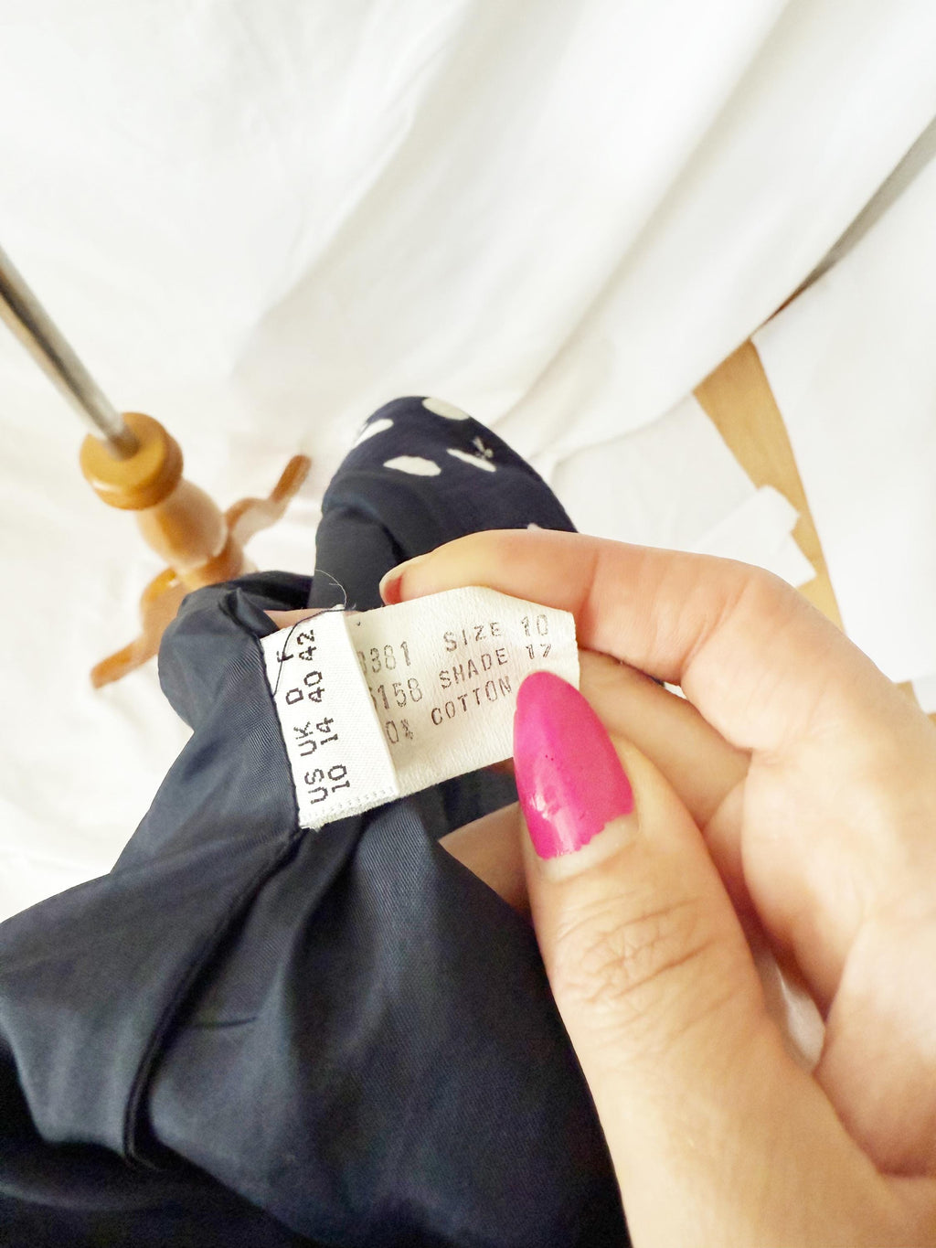 Albert Nipon Navy Blue Polka Dot Short Sleeve Blazer Blouse Medium