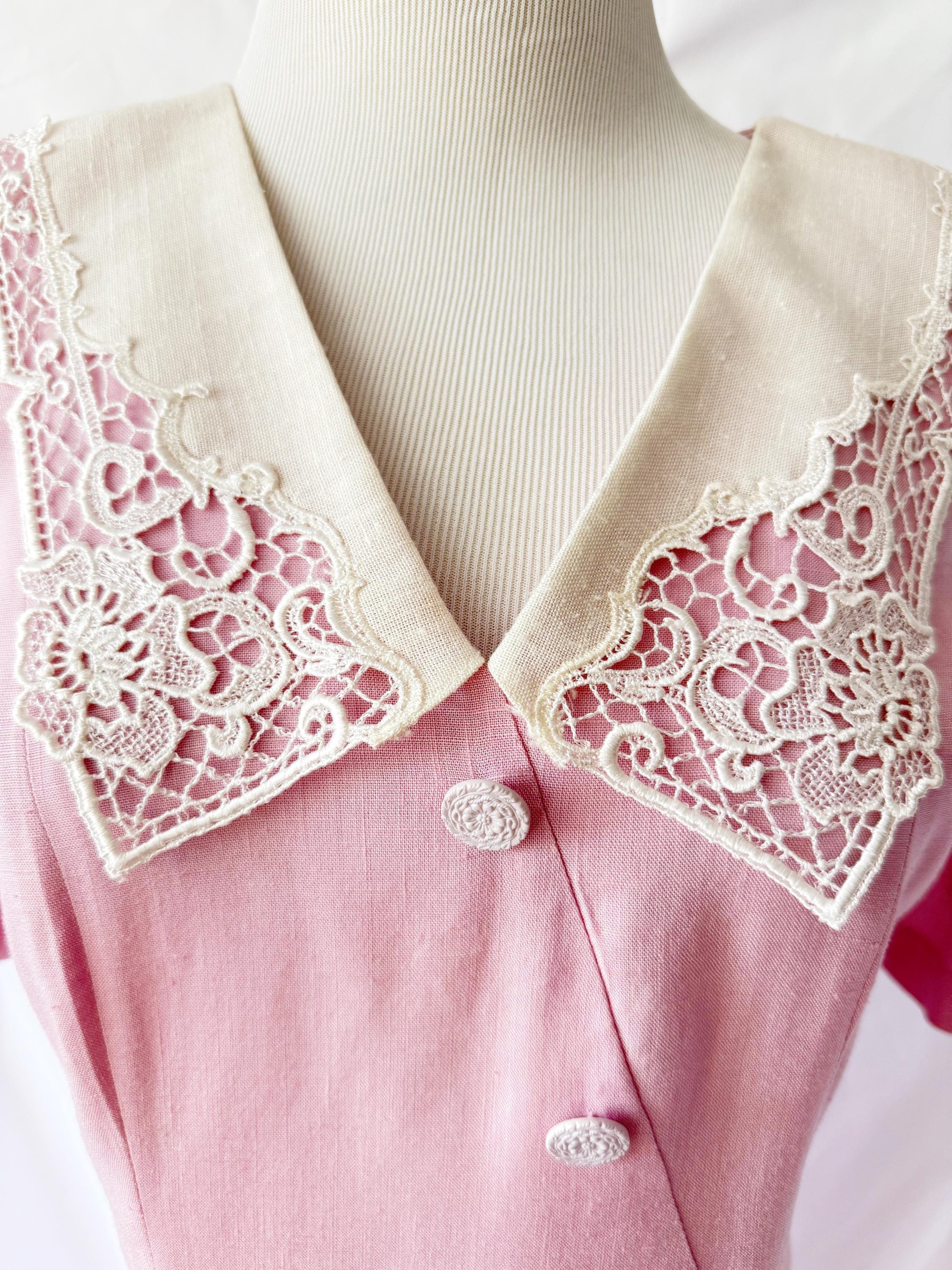 vintage 1980s pink french dress jane schaffhausen for belle france size 10