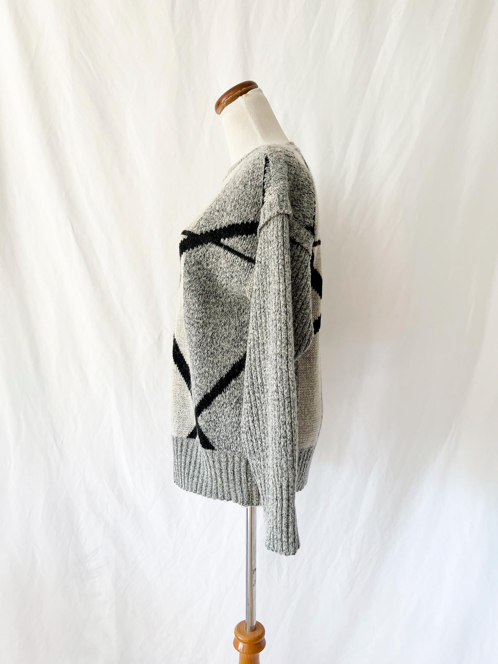 Vintage Rodier Paris Abstract Geometric Wool Sweater Medium