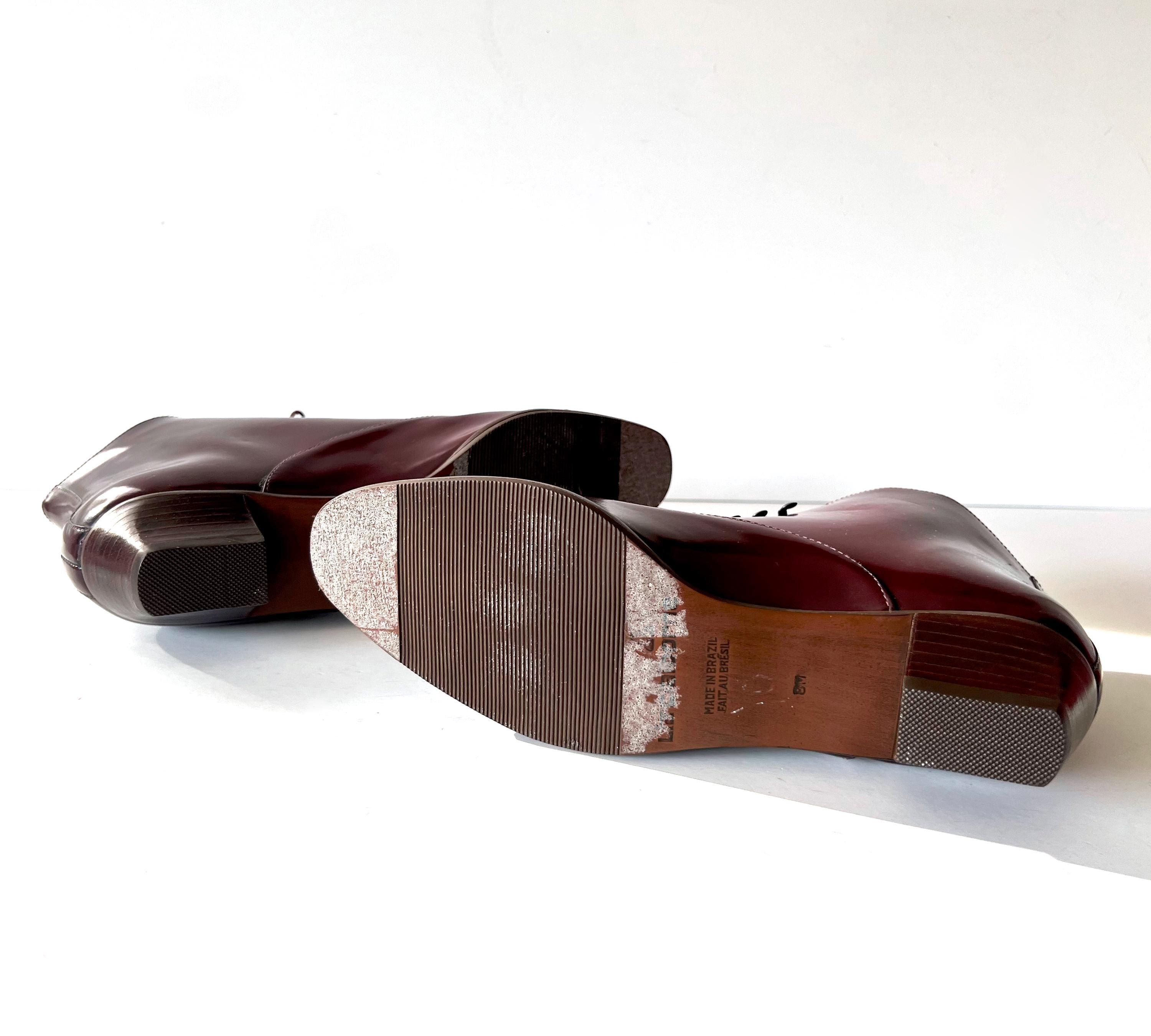 vintage 1980s burgundy ankle boots / liz claiborne / 7.5