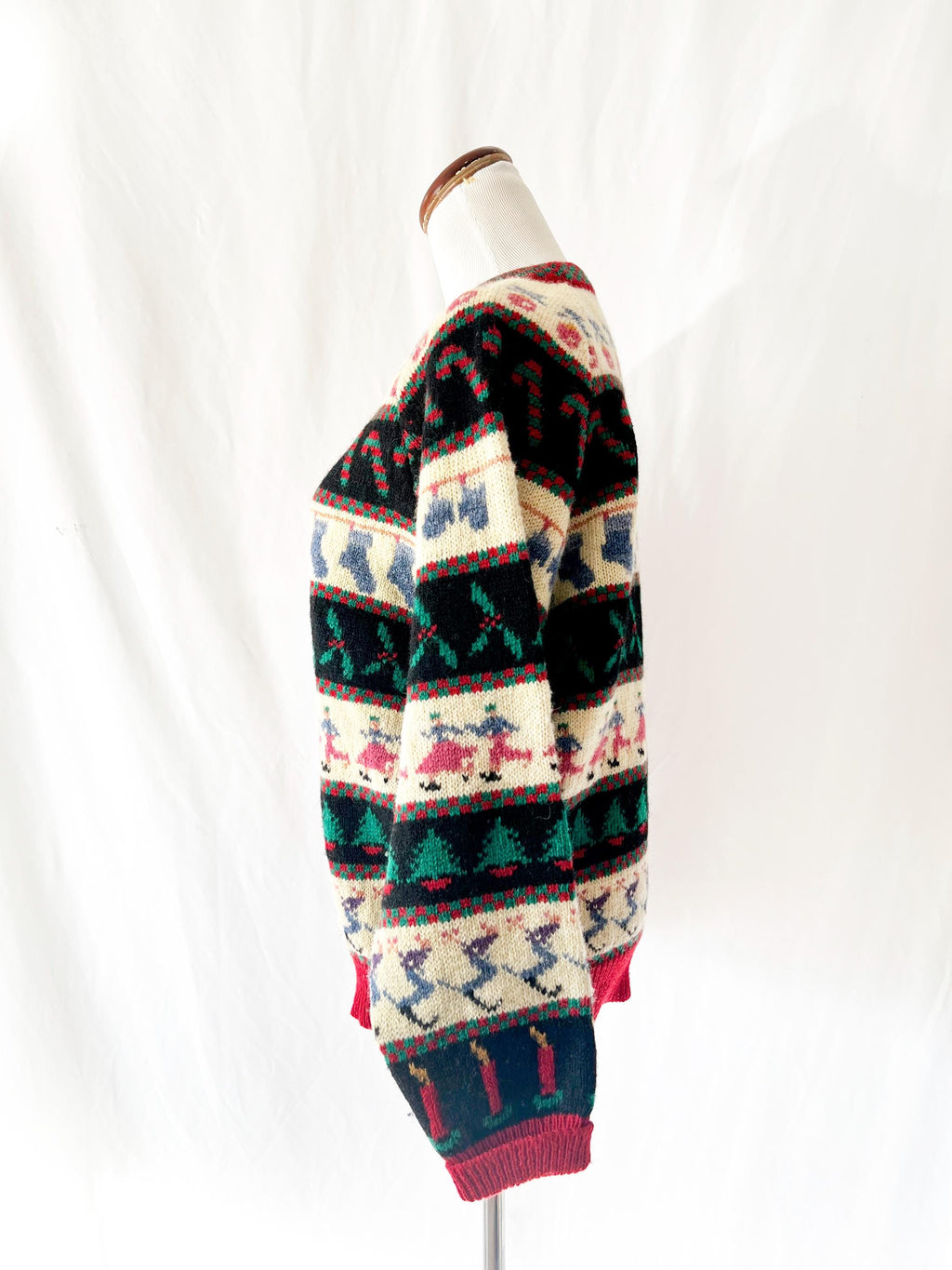 susan bristol holiday fair isle wool sweater medium