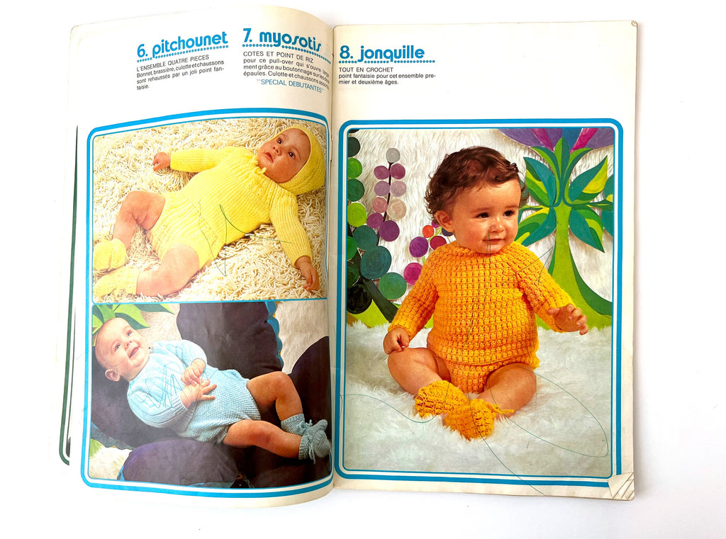 1960s French Baby Knitting Patterns: Graphic Design DIY Craft Book