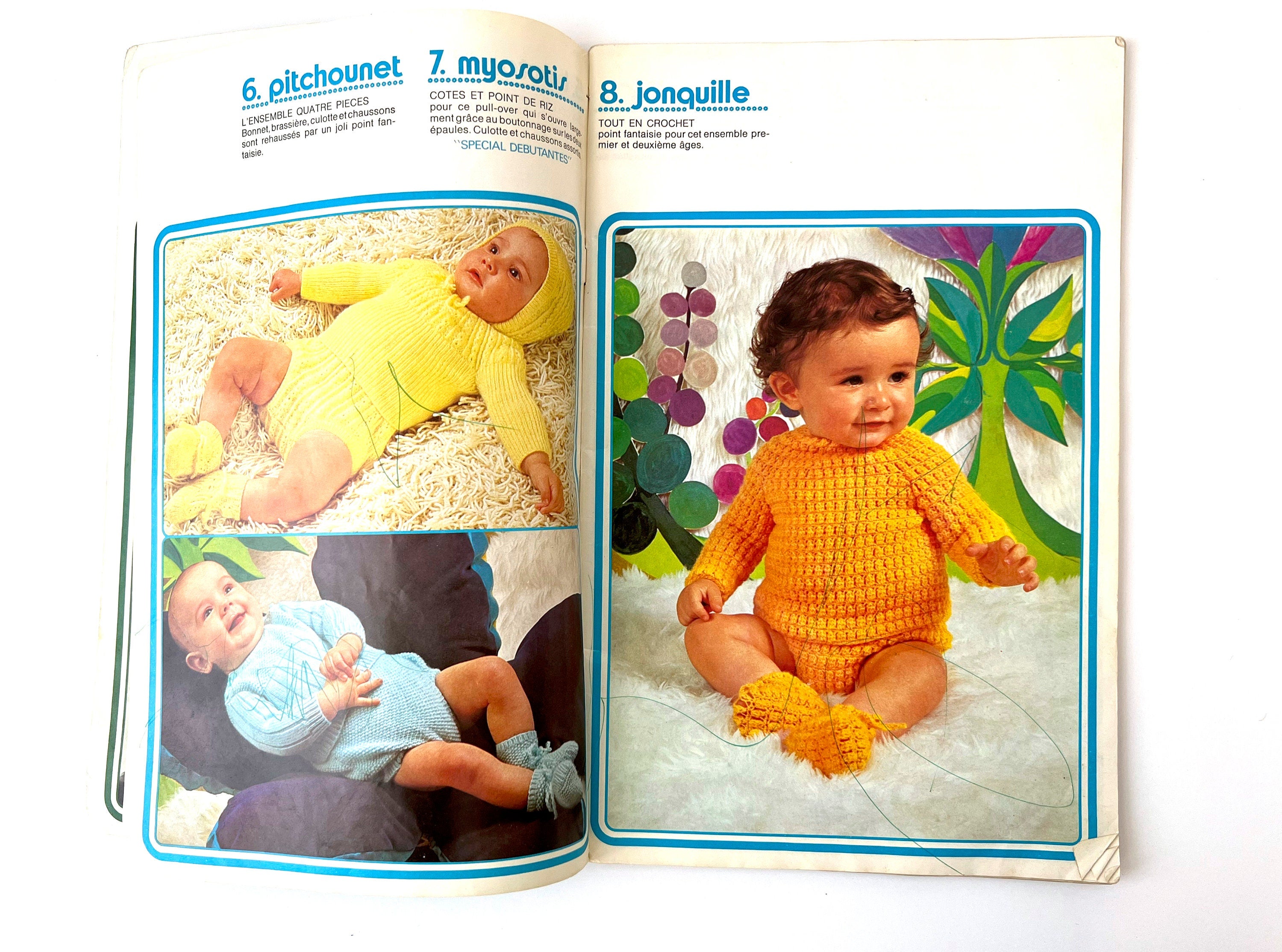 1960s French Baby Knitting Patterns: Graphic Design DIY Craft Book