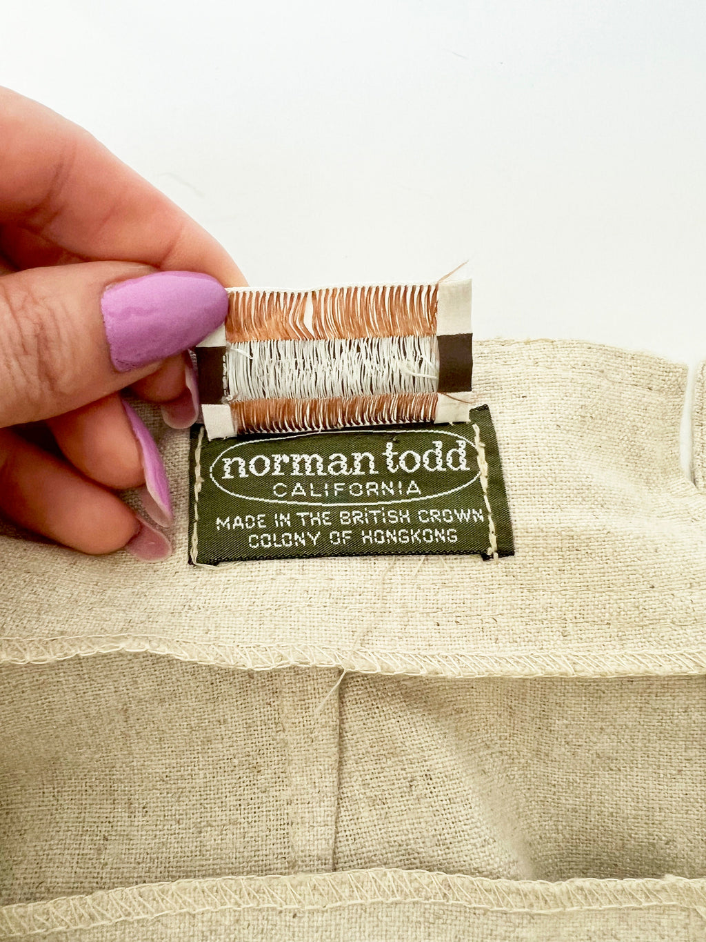 norman todd california linen skirt / rope belt / size 2
