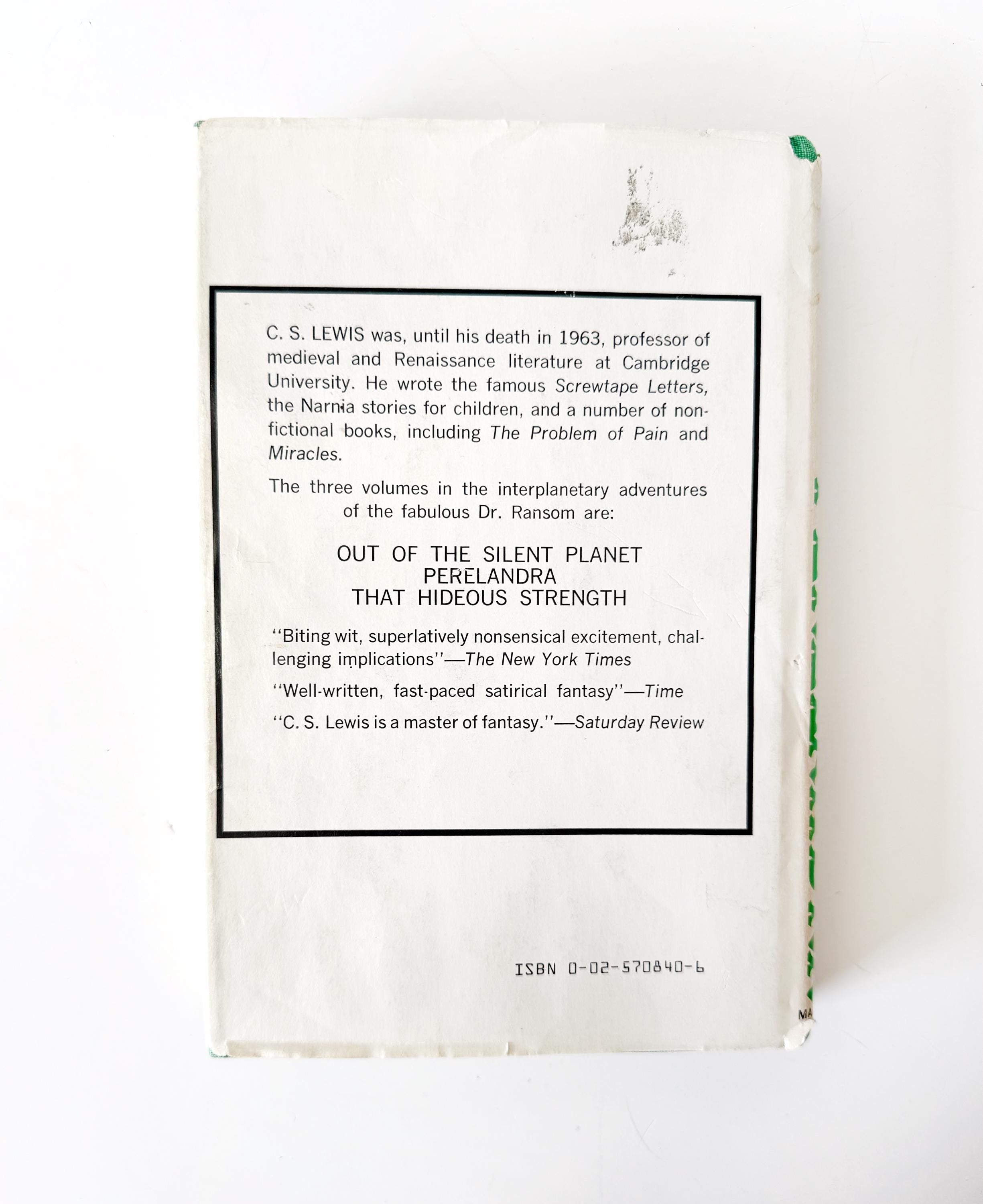 Perelandra A Novel by C.S. Lewis ~ First Macmillan HC Edition ~ 1968 Rare