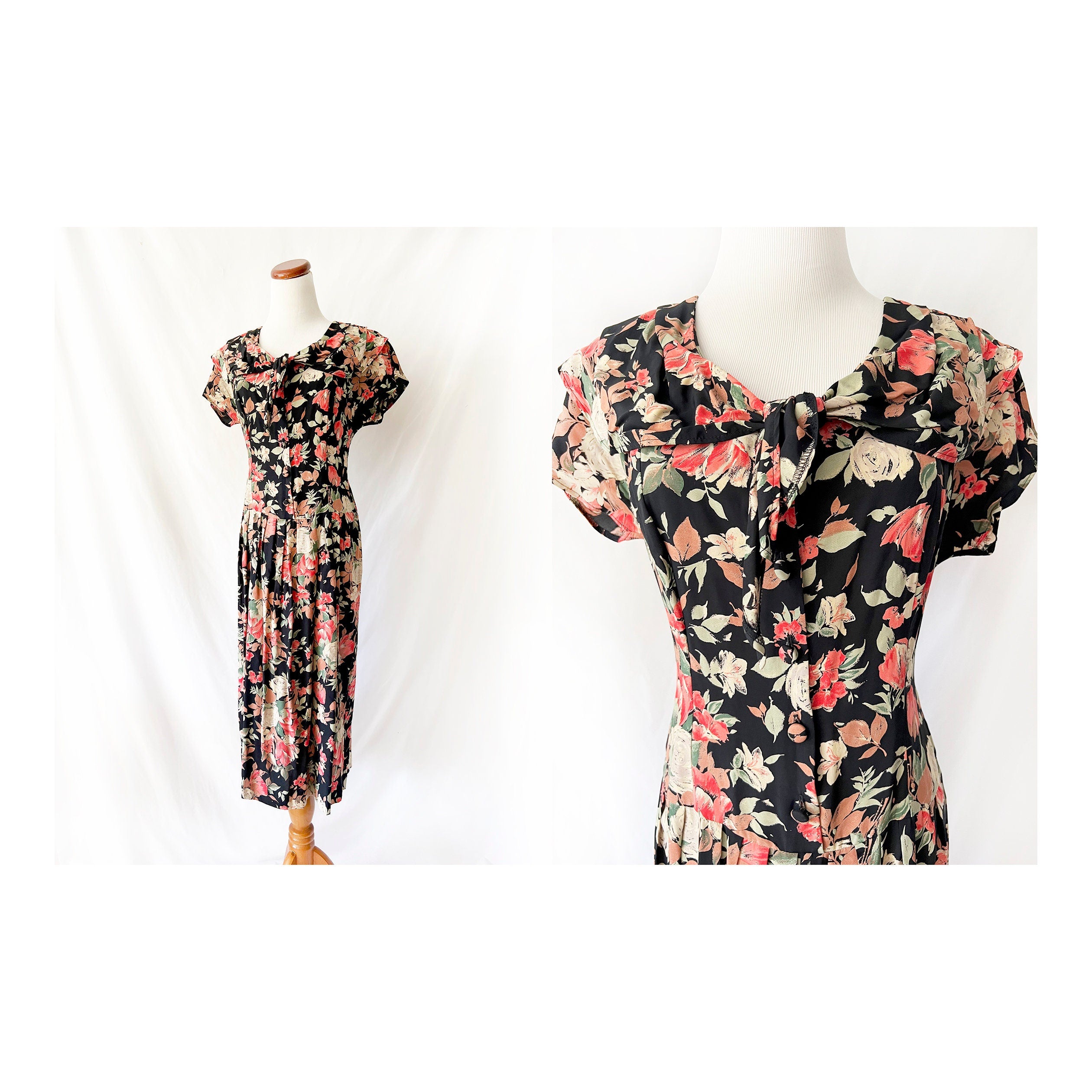 laura ashley dress / floral cottagecore  /  medium
