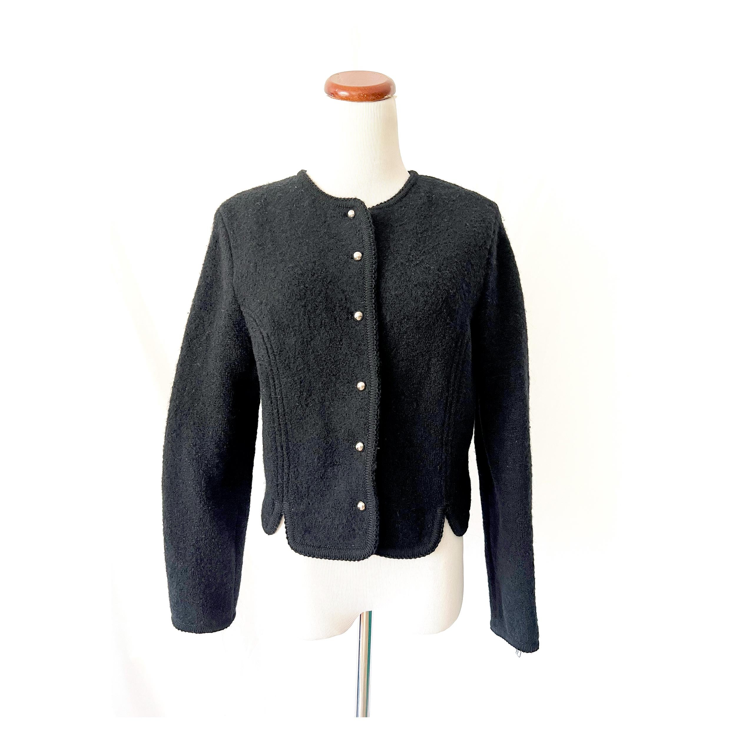 vintage boiled wool cardigan / carroll reed / medium