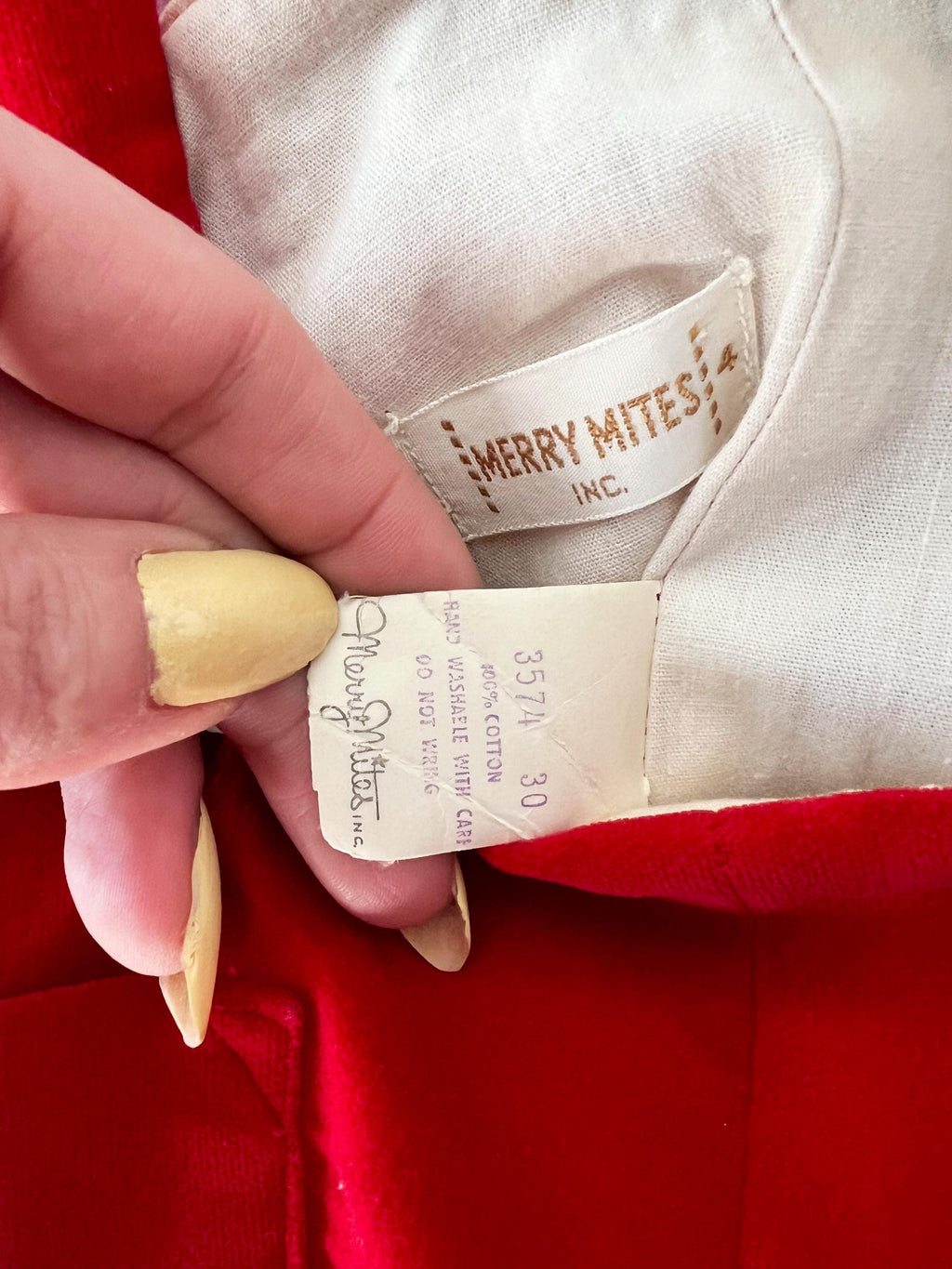 toddler size 4  1960s red velvet suspender shorts