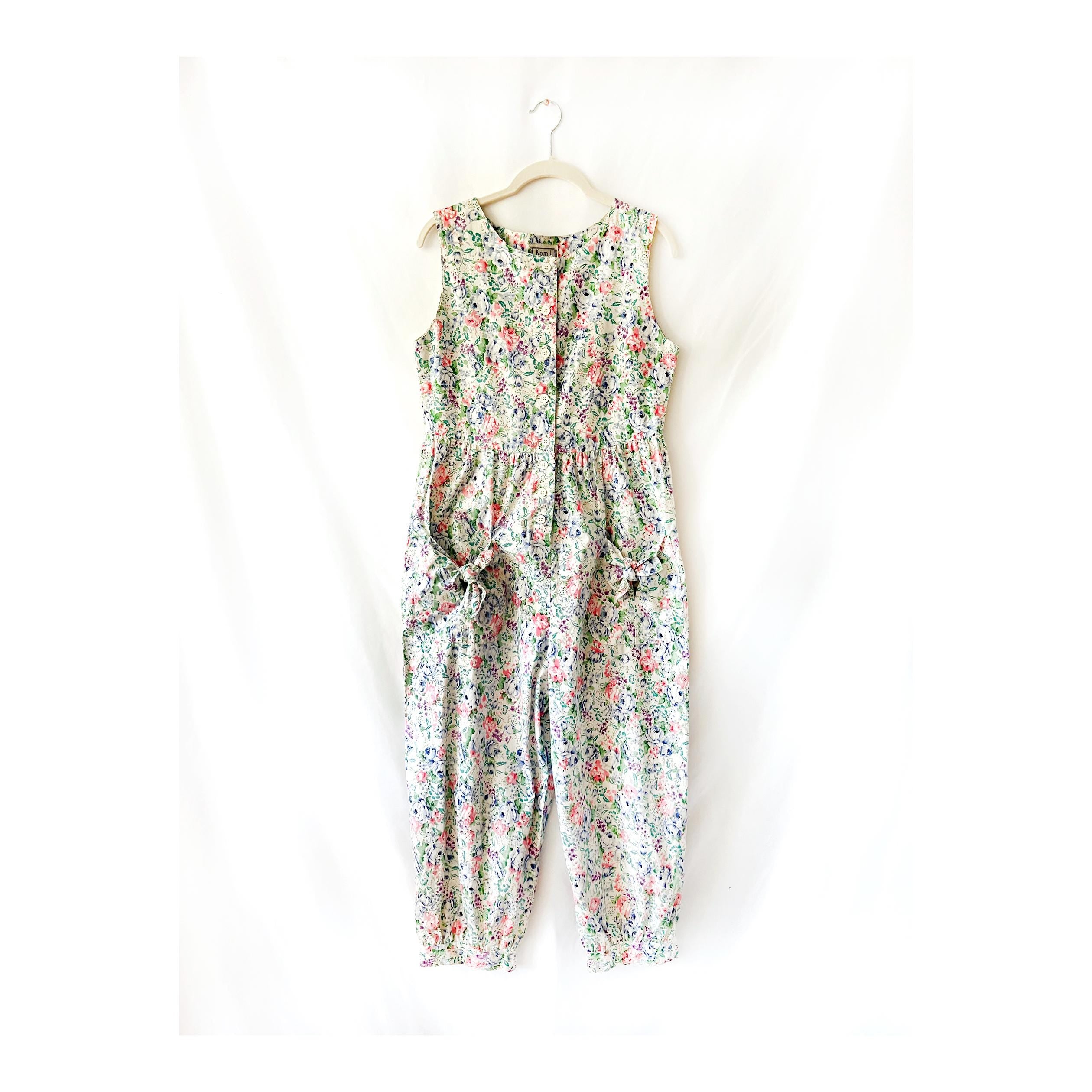Floral Jumpsuit 1980s Romper One Piece Komil Small