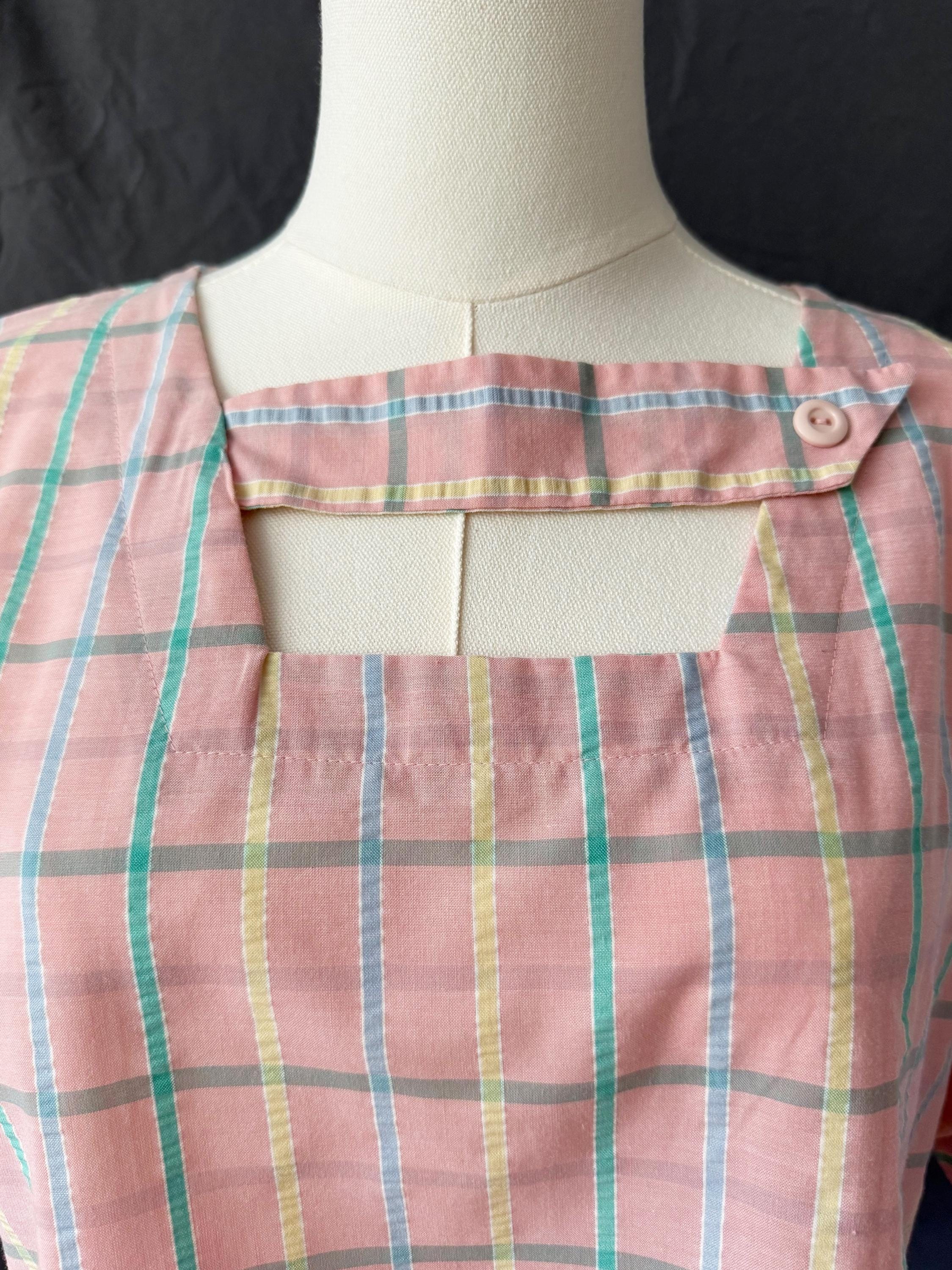 Vintage 1980s Pink Plaid Top Large