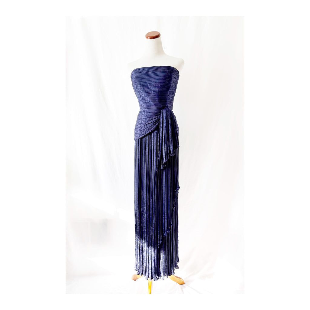 Vintage 1980s Purple Column Gown  / Michael Casey / Small