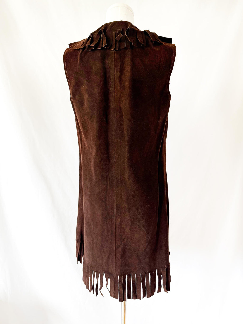 Vintage 60s  Leather Fringe Mini Dress El Greco Small