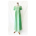 Vntg 70s Sea Foam Green Daisy Print Dress Medium