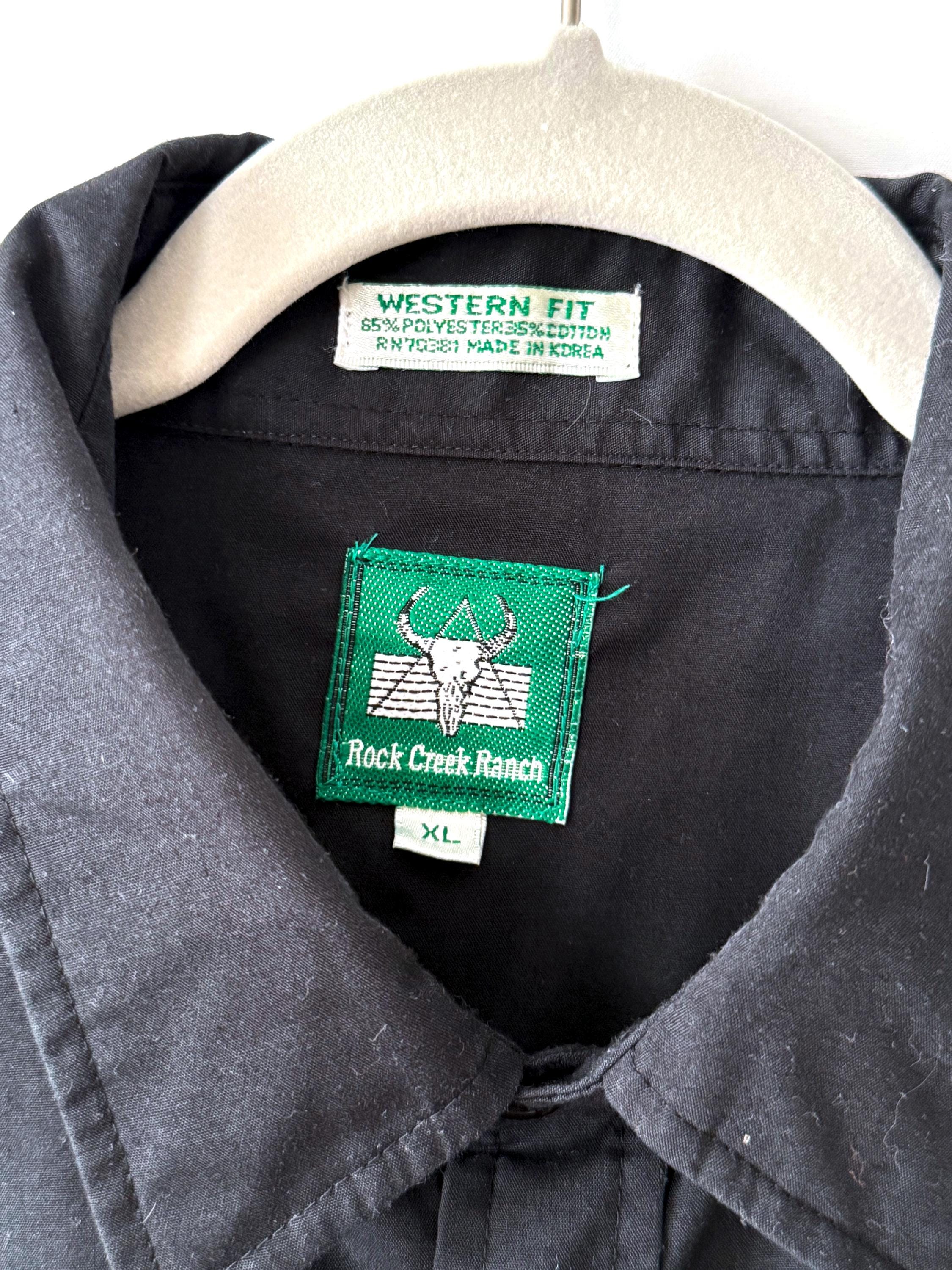 Vintage Embroidered Rose Western Shirt - Rock Creek Ranch XL