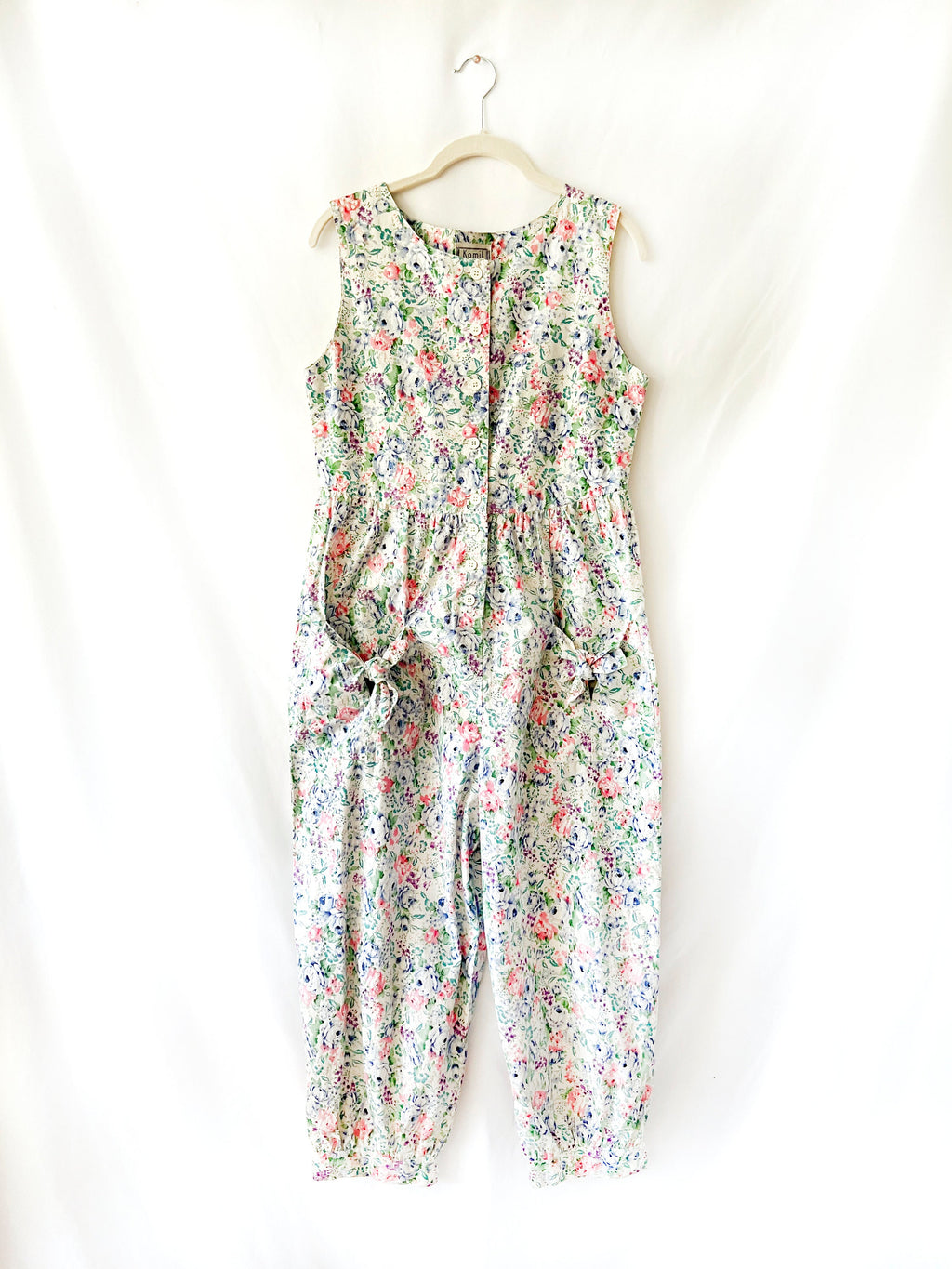 Floral Jumpsuit 1980s Romper One Piece Komil Small