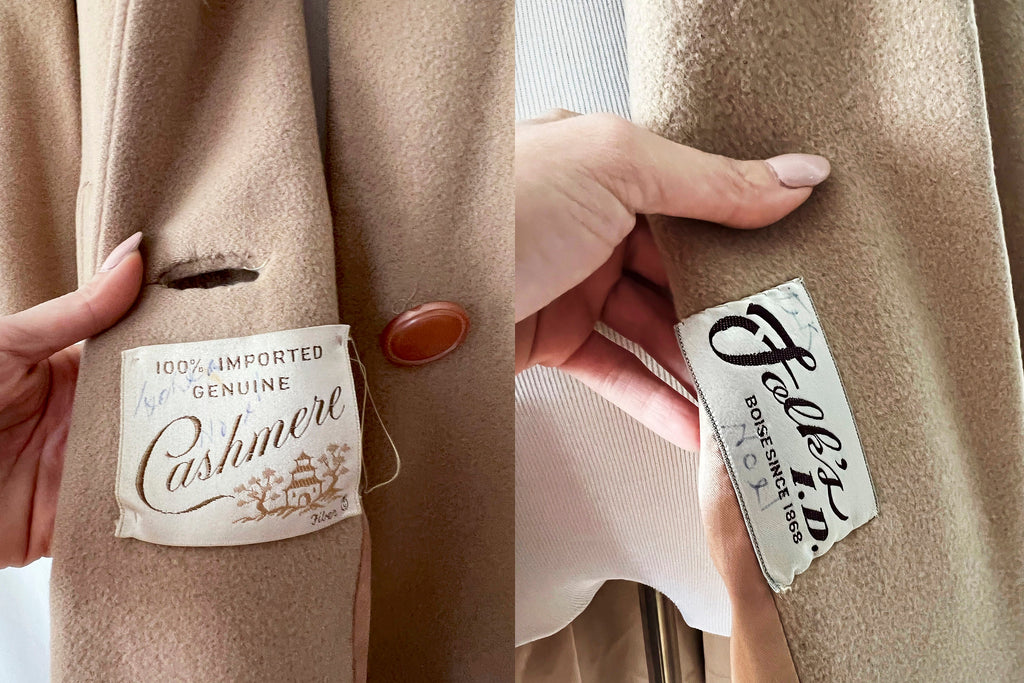 vintage 1960s cashmere and fur coat medium