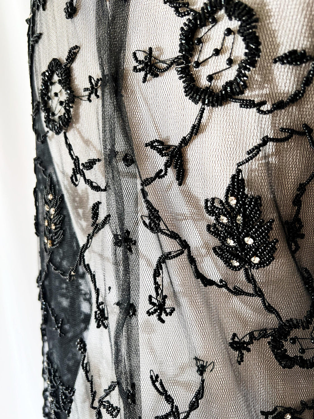 vintage sheer beaded dress medium / large