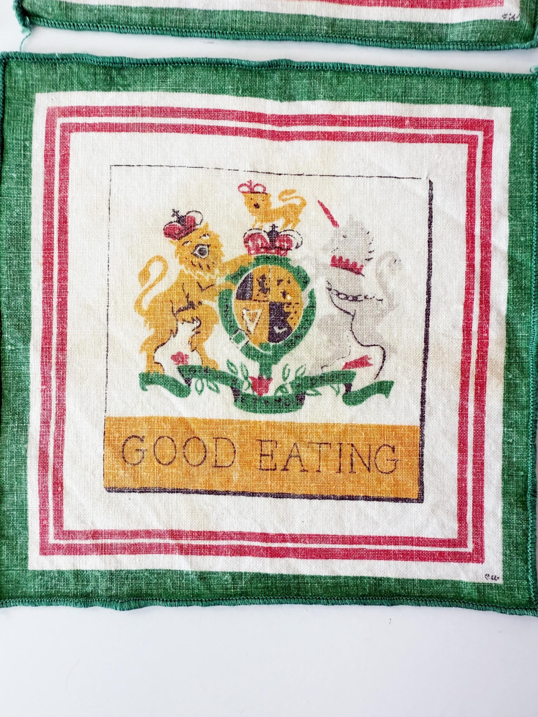 Vintage Christiana Campbell's Tavern Napkins, Williamsburg Virginia Souvenir Cocktail Napkins, Josiah Chowning