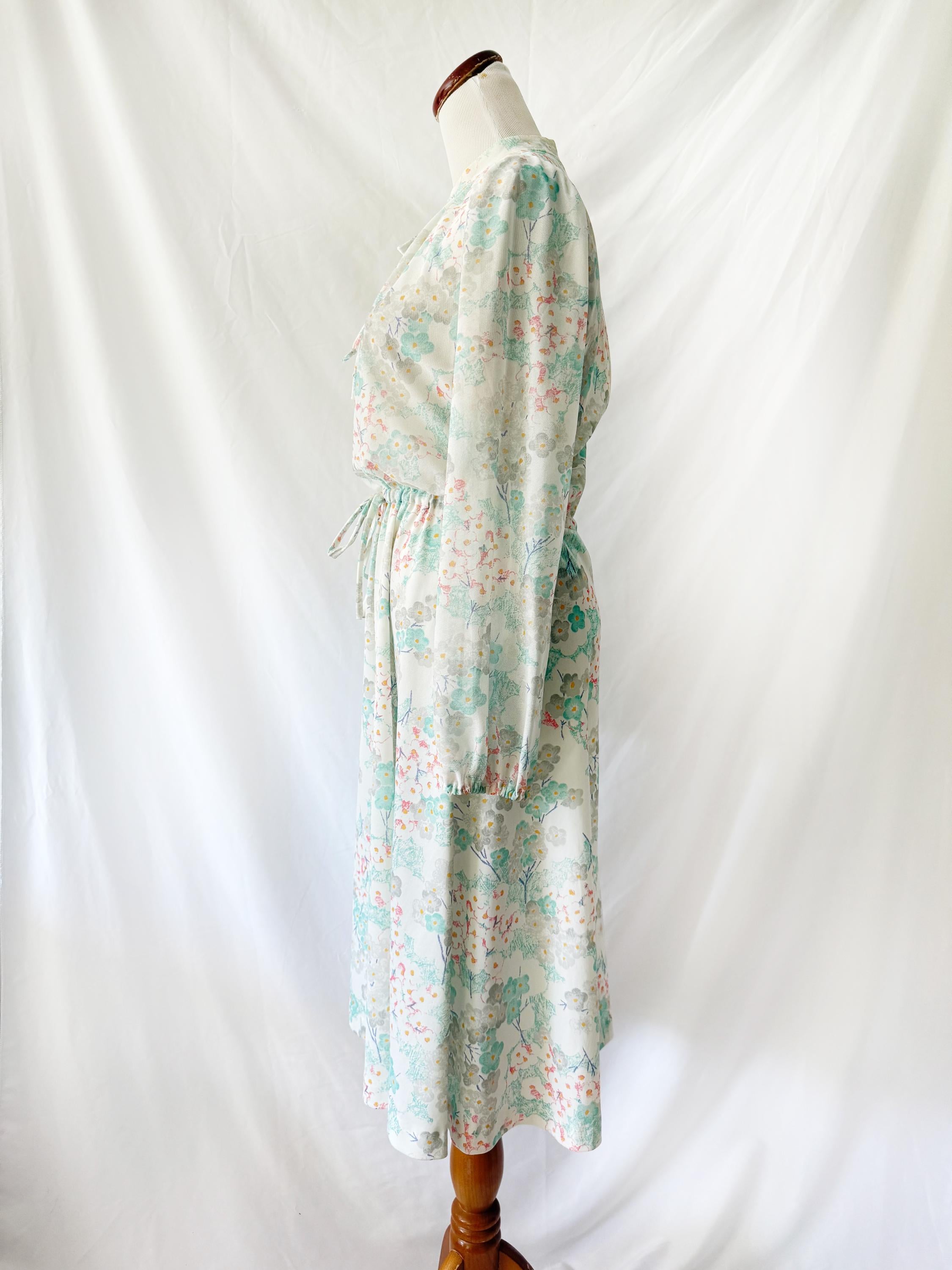 1970s Floral Melissa Lane Dress Large