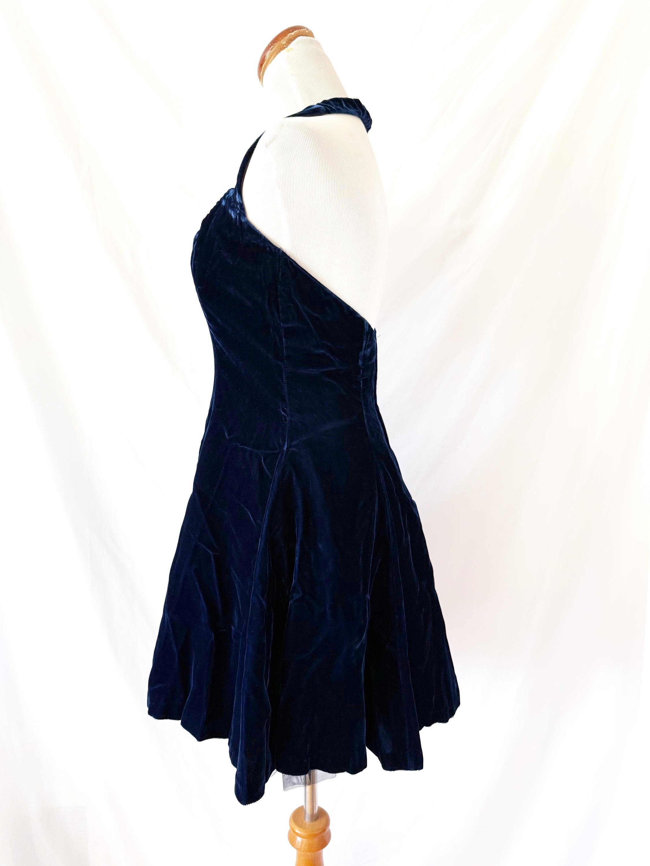 Positively Ellyn | 80s Vintage Crushed Velvet Halter Dress