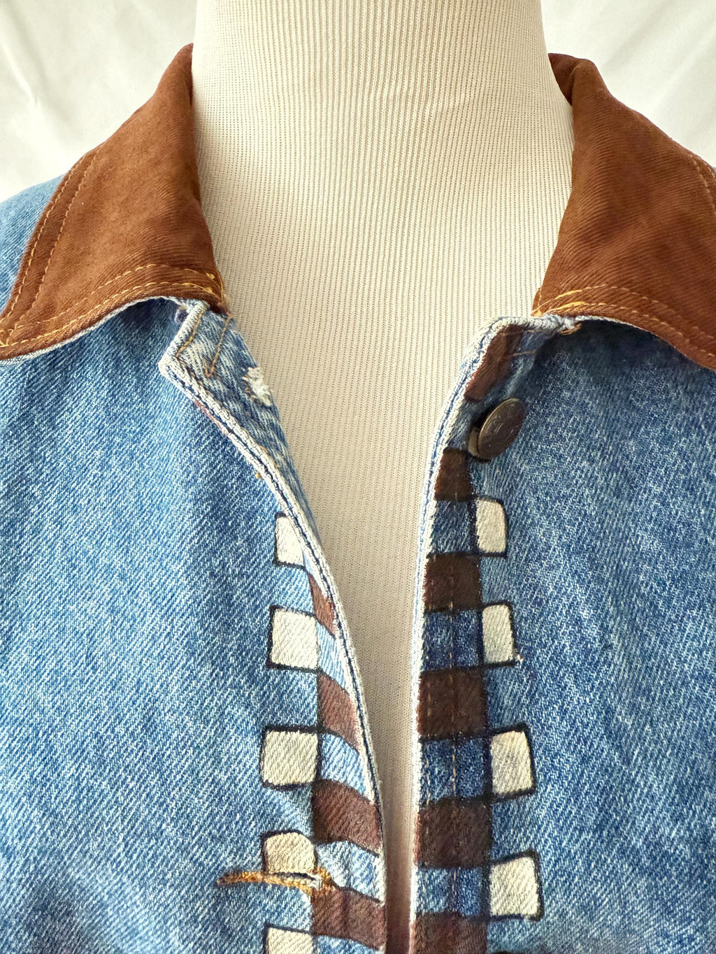 Handpainted Denim Chore Jacket Large