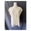 1980s Sheer Lace Blouse Oleg Cassini Large