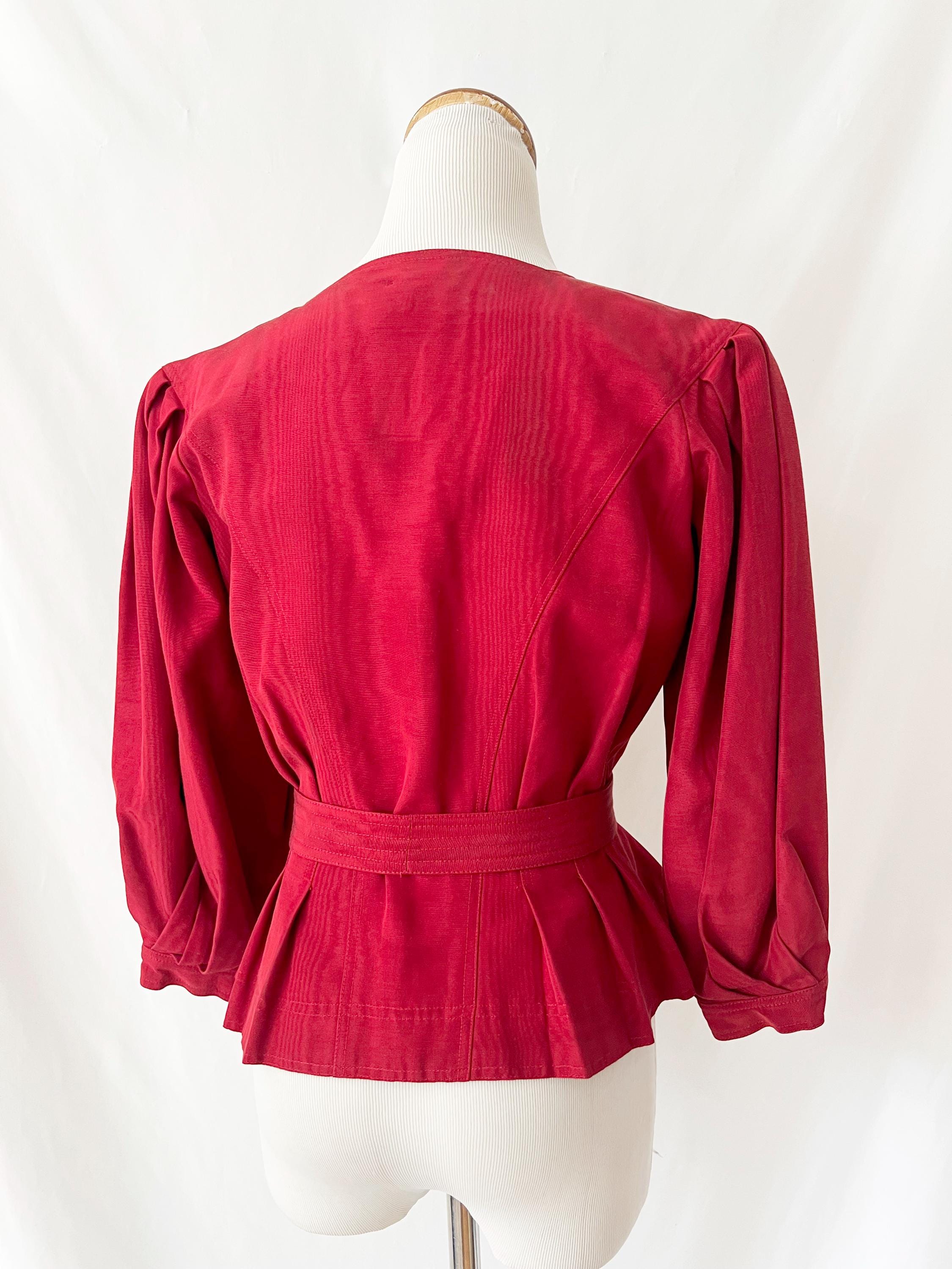 jean muir london blouse evening jacket lucite buttons small