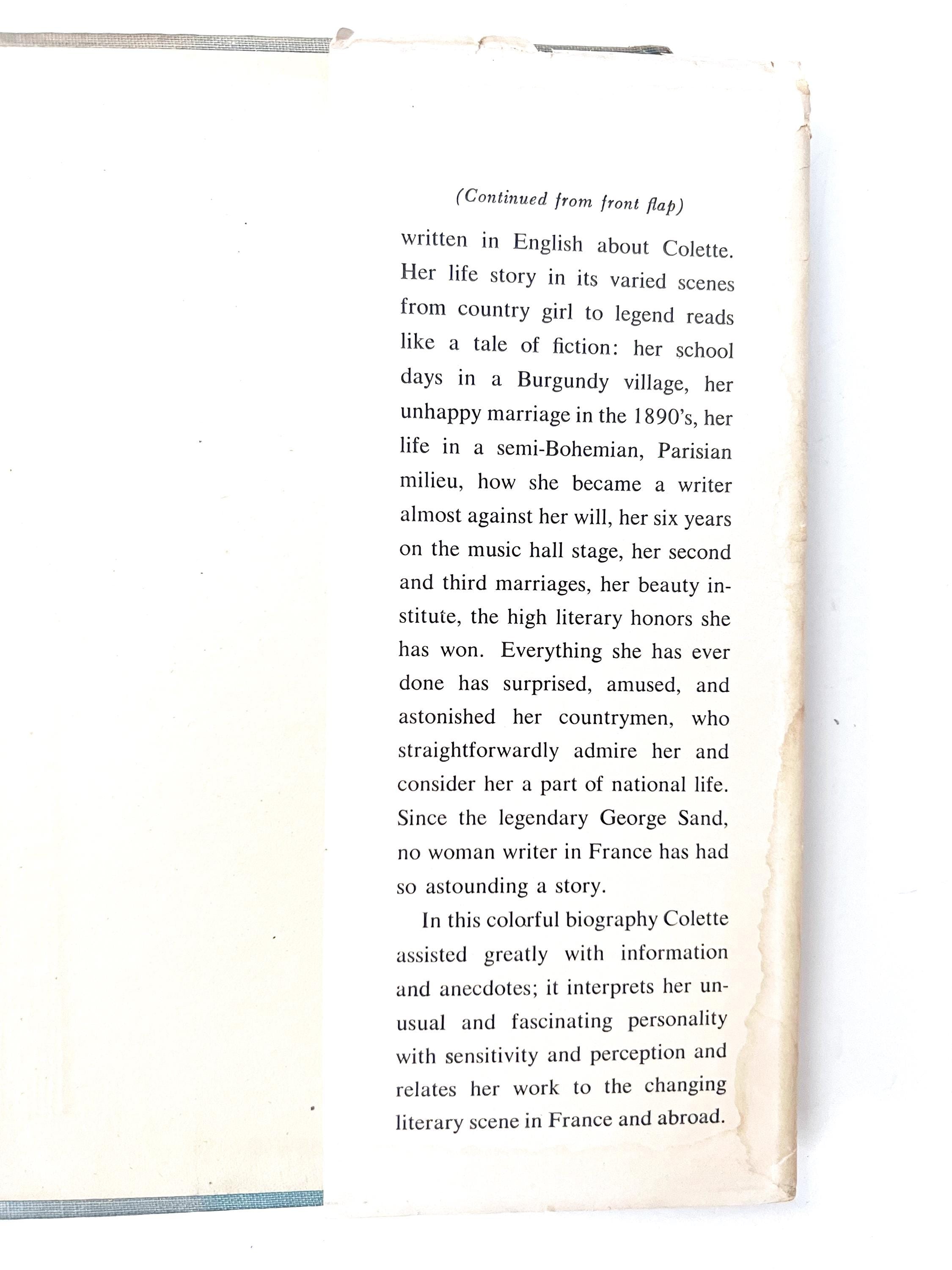 1954 colette a provincial in paris by margaret crosland / vintage biography hardcover book  / 1st edition