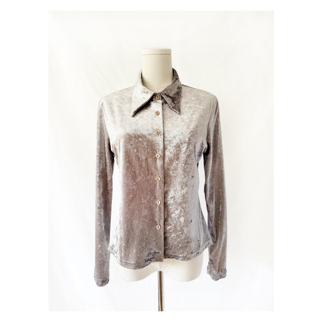 Anxiety Vintage 1990s crushed velvet shirt Medium
