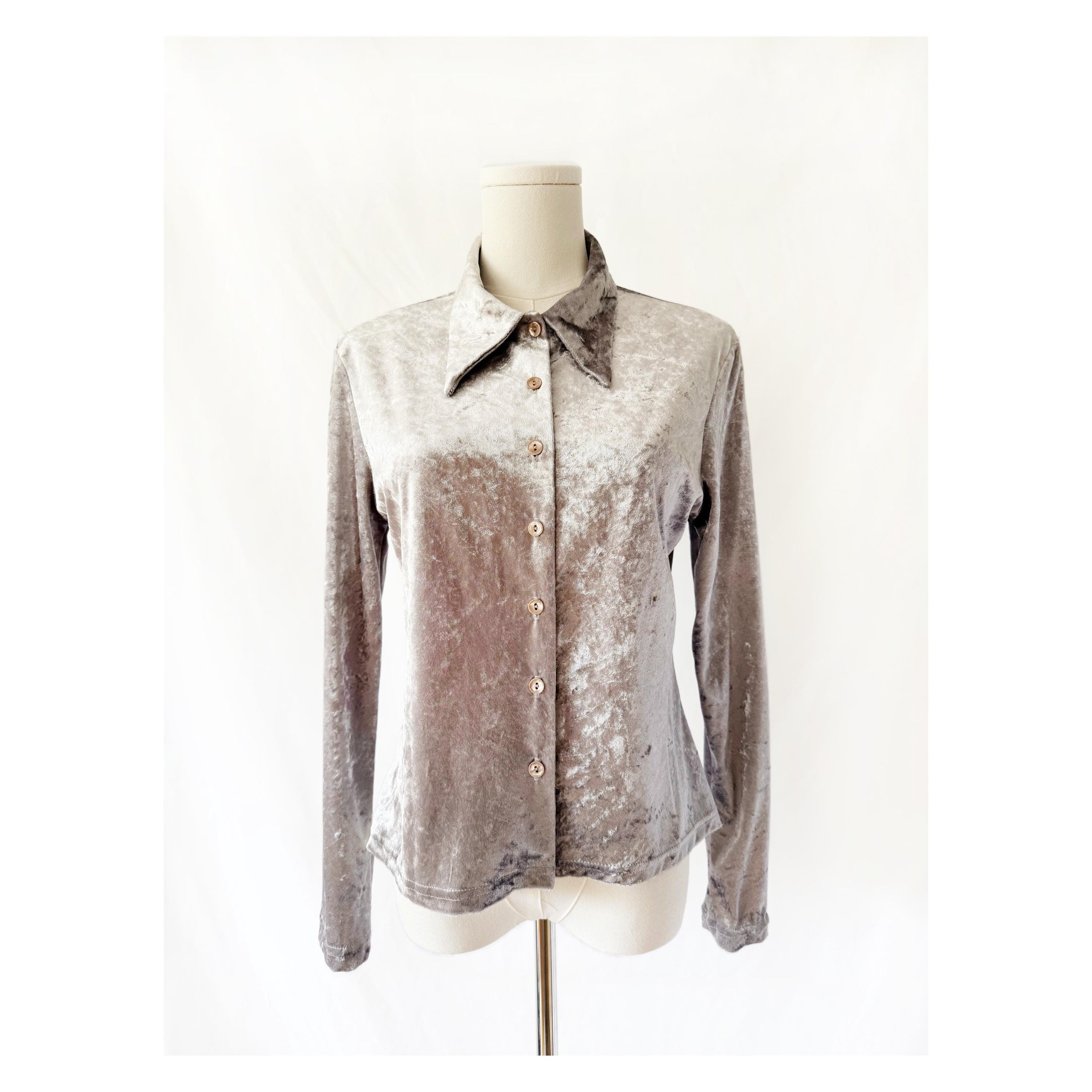 Anxiety Vintage 1990s crushed velvet shirt Medium