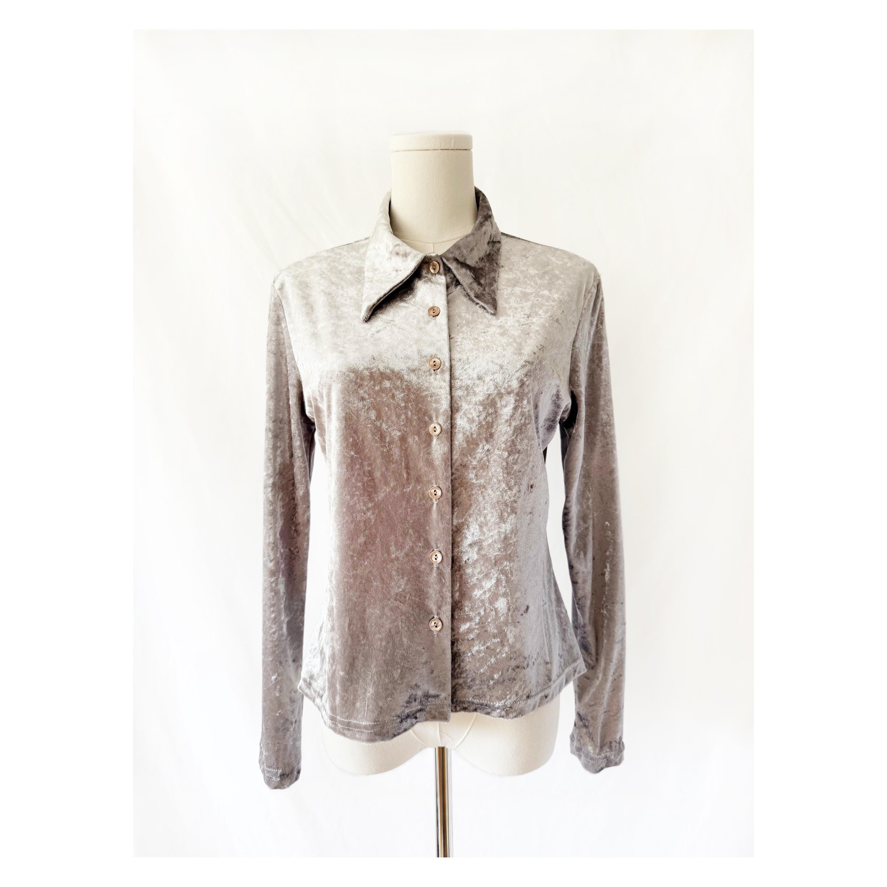 Anxiety Vintage 1990s crushed velvet shirt Medium