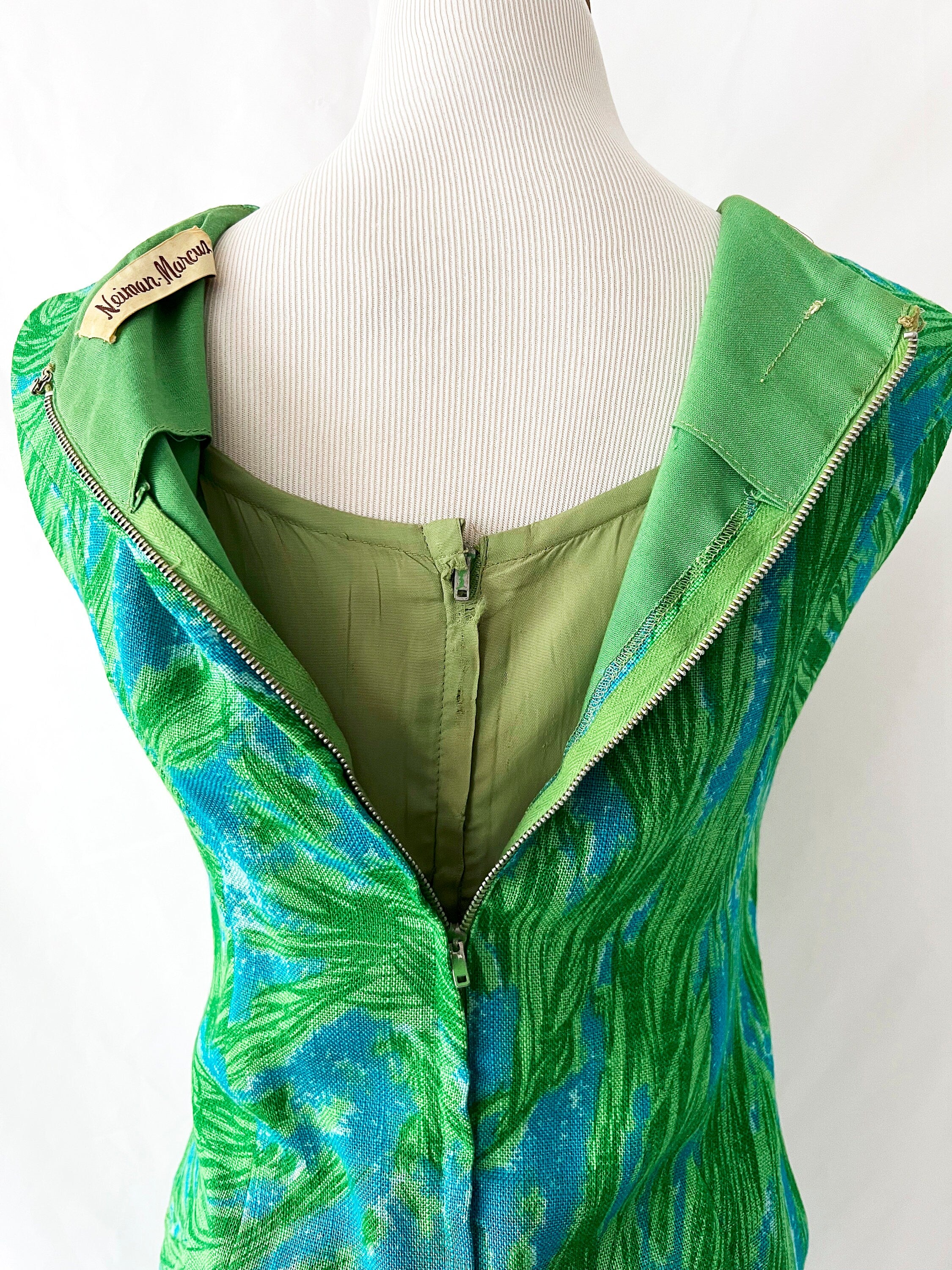 Vntg 60s Linen Skirt Dress Set / 2 piece / Neiman Marcus / Small