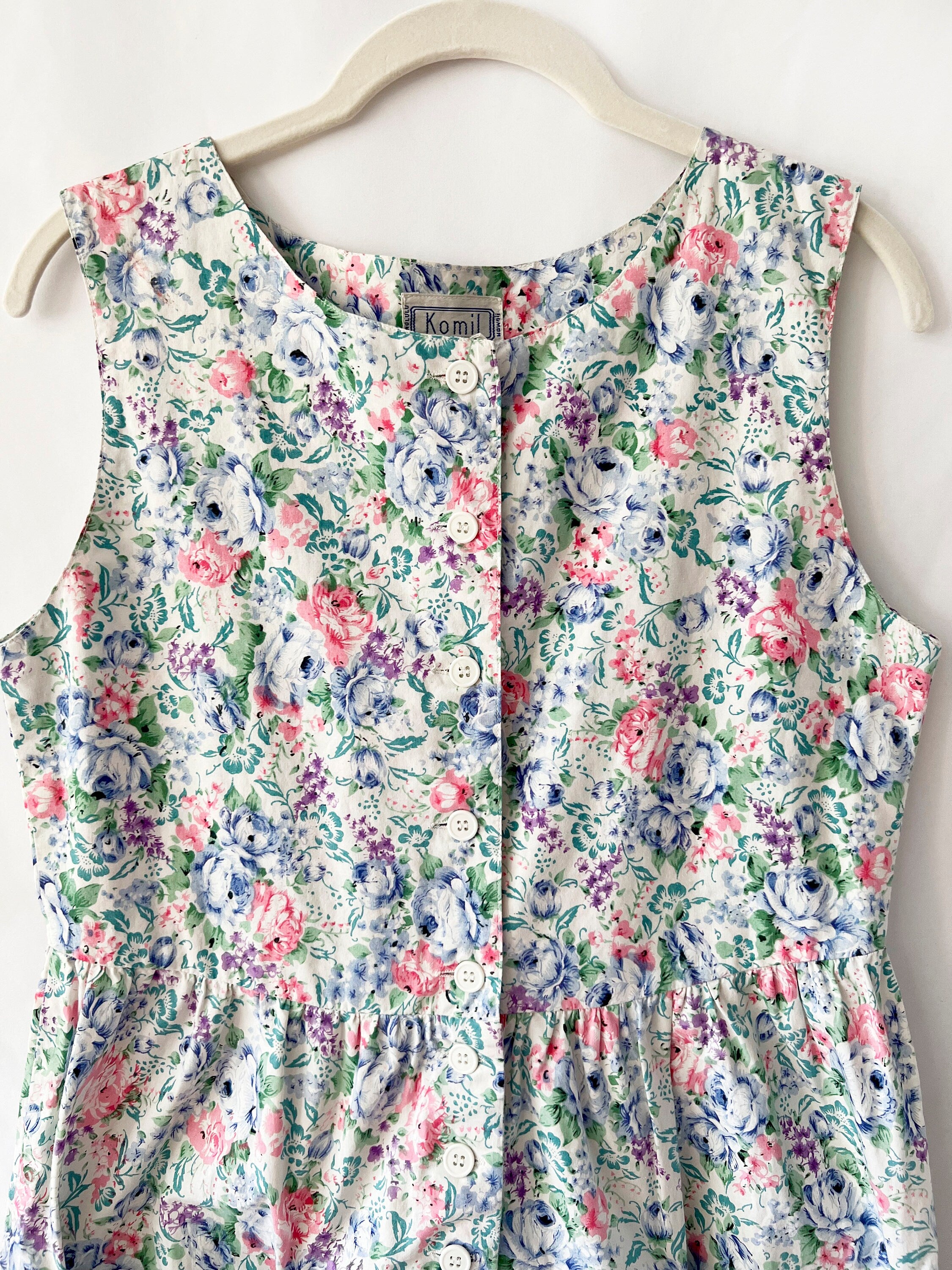 Floral Jumpsuit 1980s Romper One Piece Komil Small