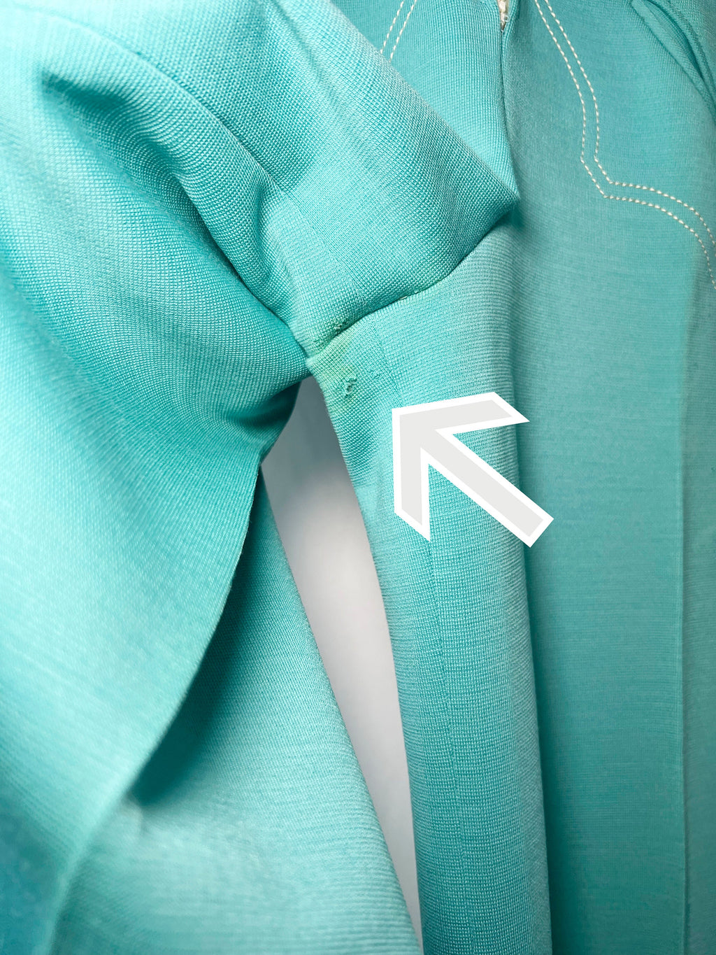 vintage 70s French jumpsuit turquoise zippered wool one piece  small