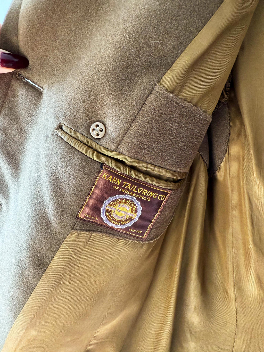 Vintage 1940s Military Wool Coat: Kahn Tailoring, Mens Small