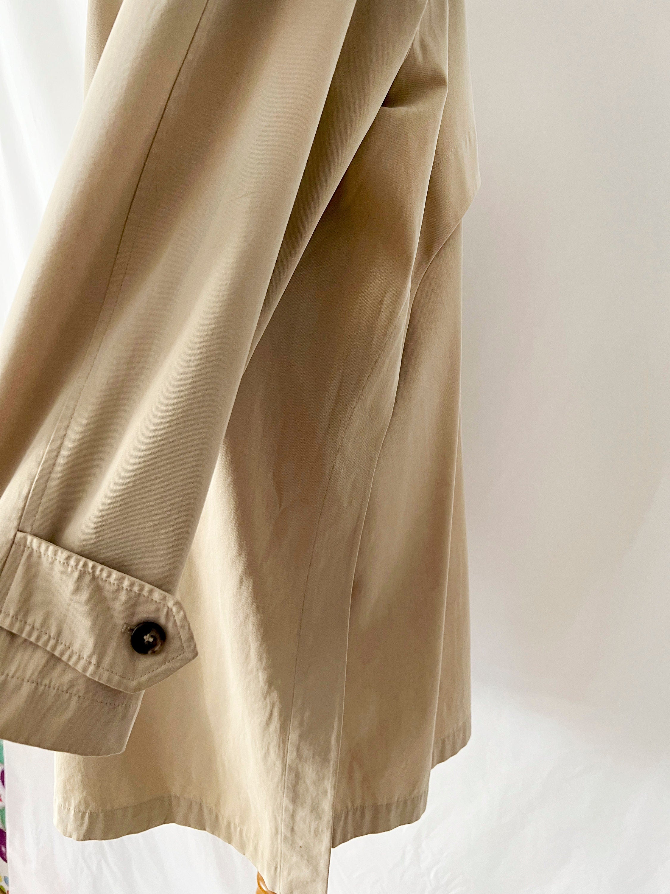 Vintage Paul Stuart Trench Coat: Cotton Crepe, Made in Italy